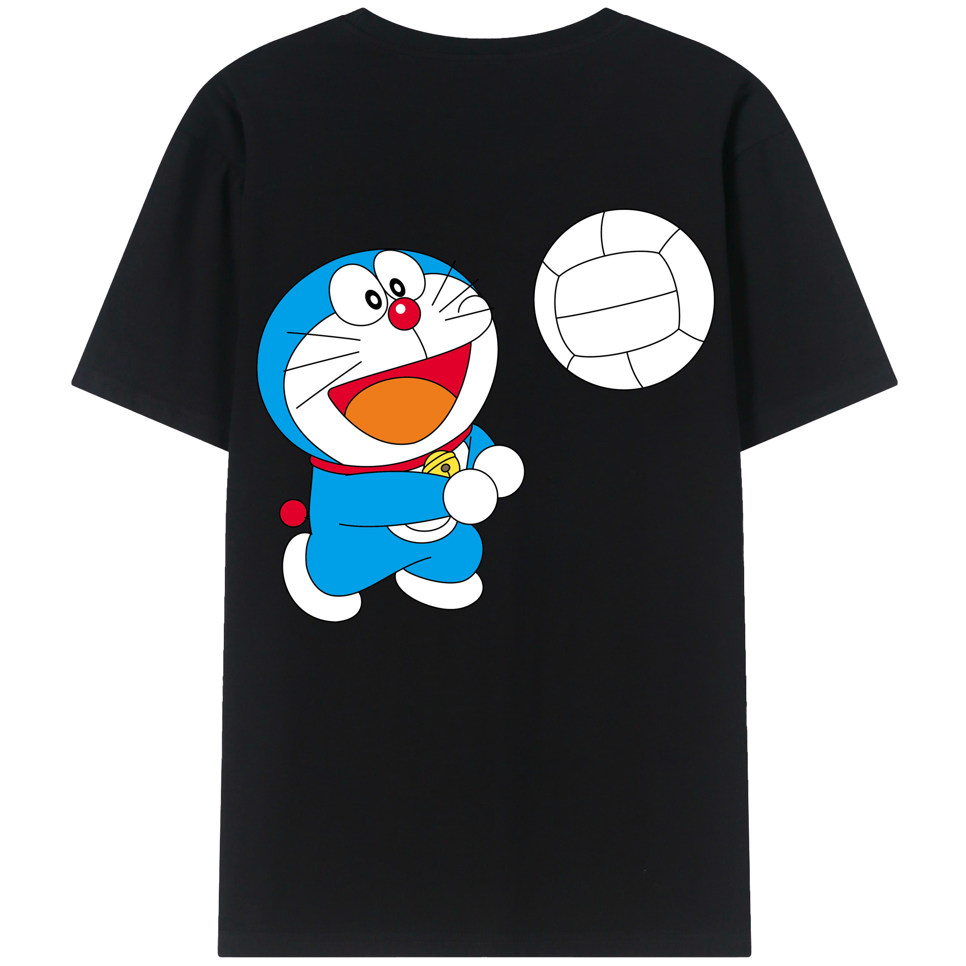 （画像用） ドラえもん Doraemon 綿100％ メンズ半袖Tシャツ（バックプリント） 通気性