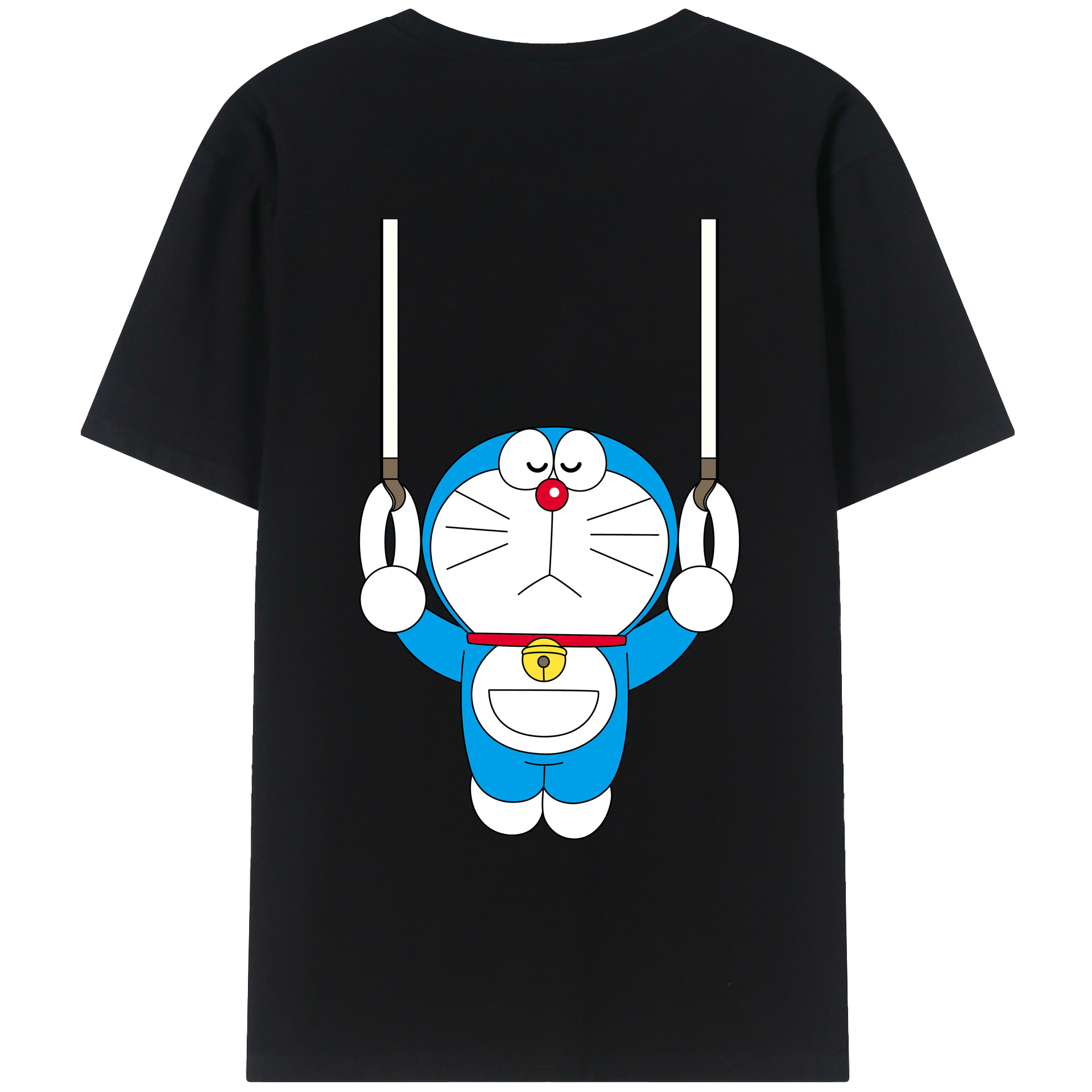 （画像用） ドラえもん Doraemon 綿100％ メンズ半袖Tシャツ（バックプリント） 通気性