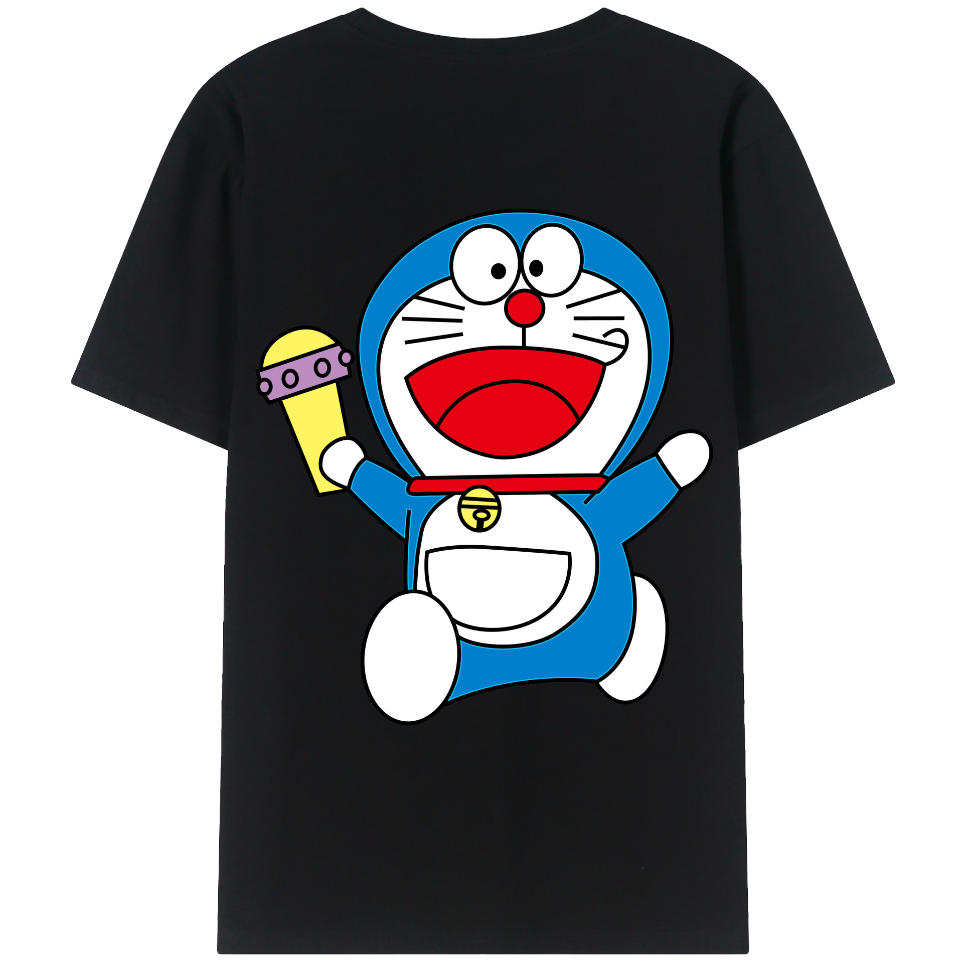 （画像用） ドラえもん Doraemon 綿100％ メンズ半袖Tシャツ（バックプリント） 通気性