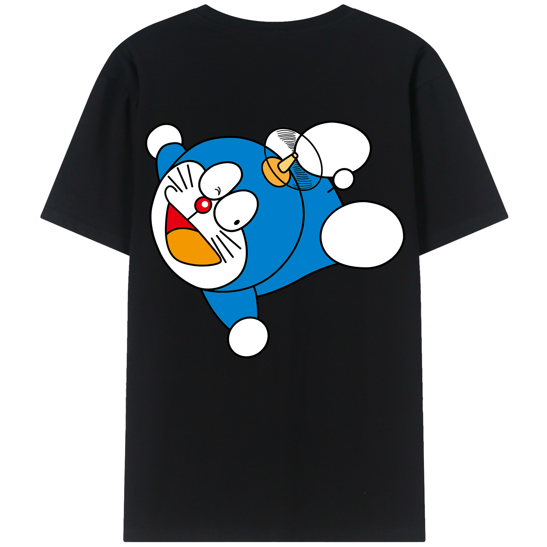 （画像用） ドラえもん Doraemon 綿100％ メンズ半袖Tシャツ（バックプリント） 通気性