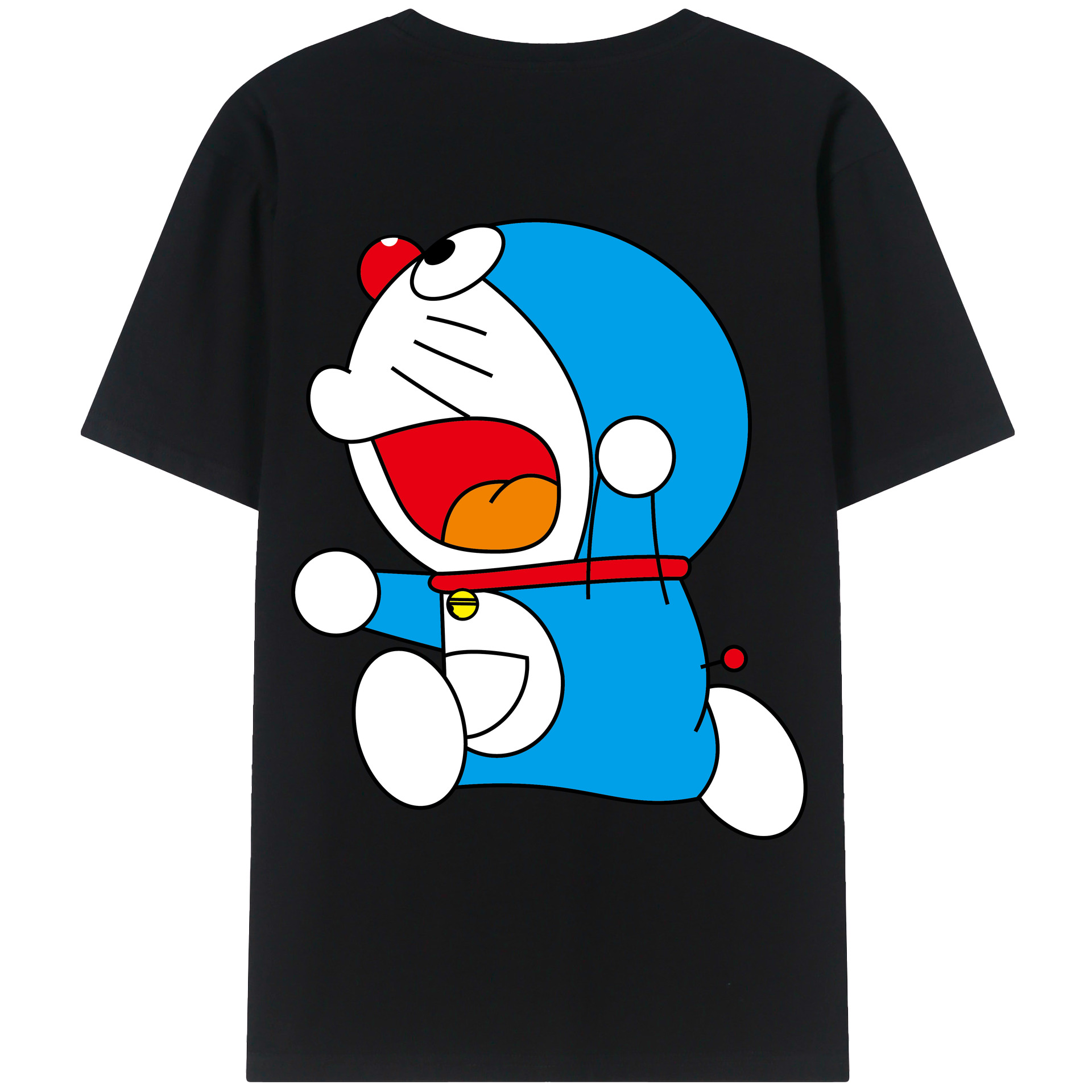 （画像用） ドラえもん Doraemon 綿100％ メンズ半袖Tシャツ（バックプリント） 通気性