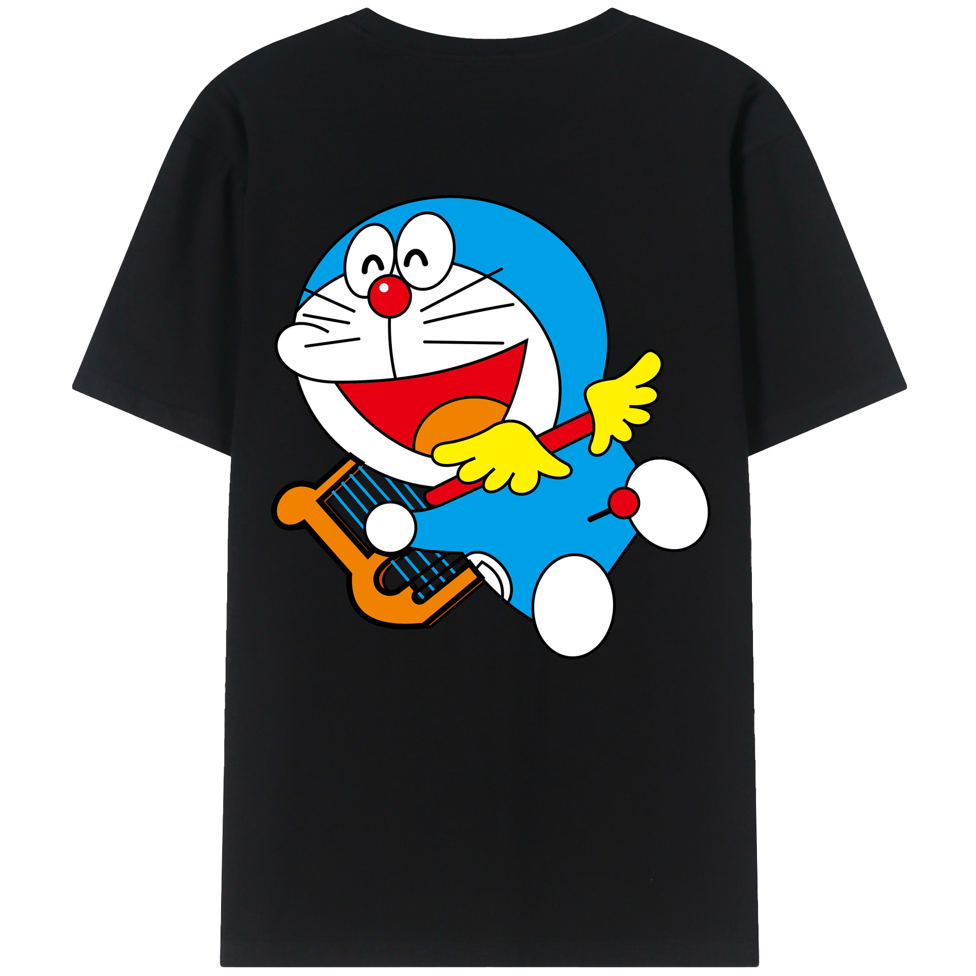 （画像用） ドラえもん Doraemon 綿100％ メンズ半袖Tシャツ（バックプリント） 通気性
