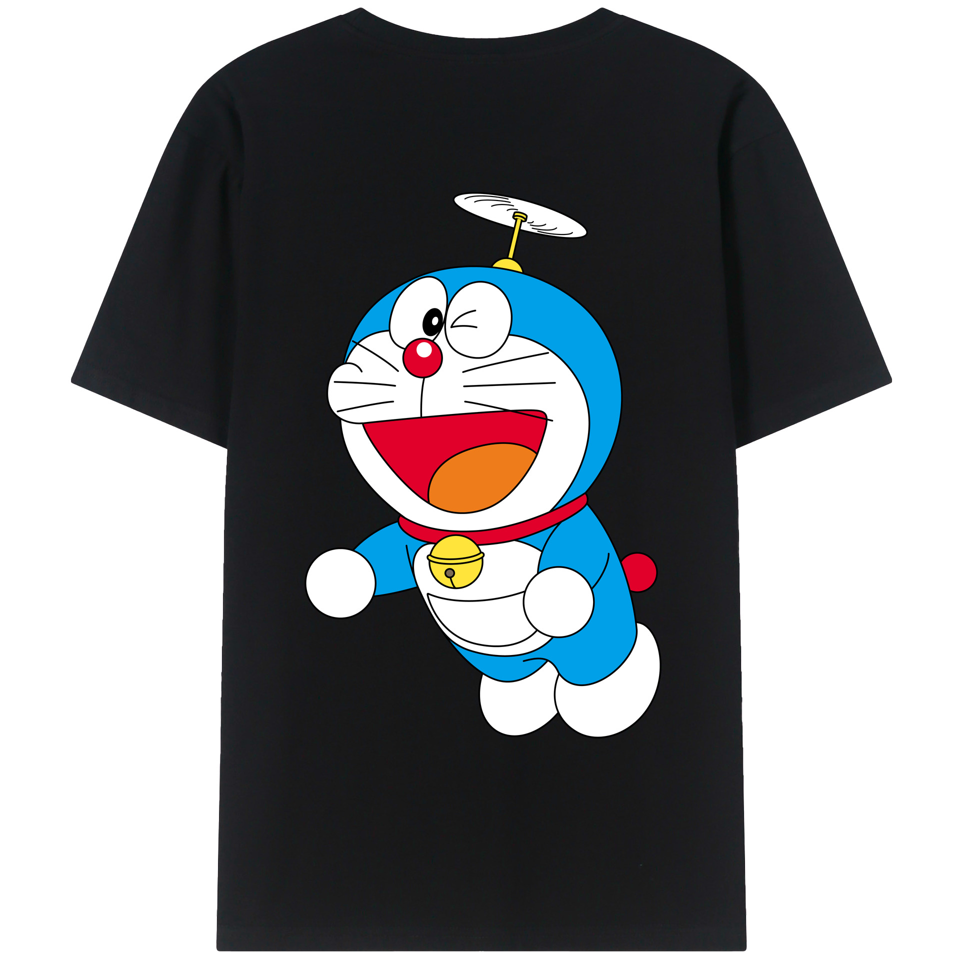 （画像用） ドラえもん Doraemon 綿100％ メンズ半袖Tシャツ（バックプリント） 通気性