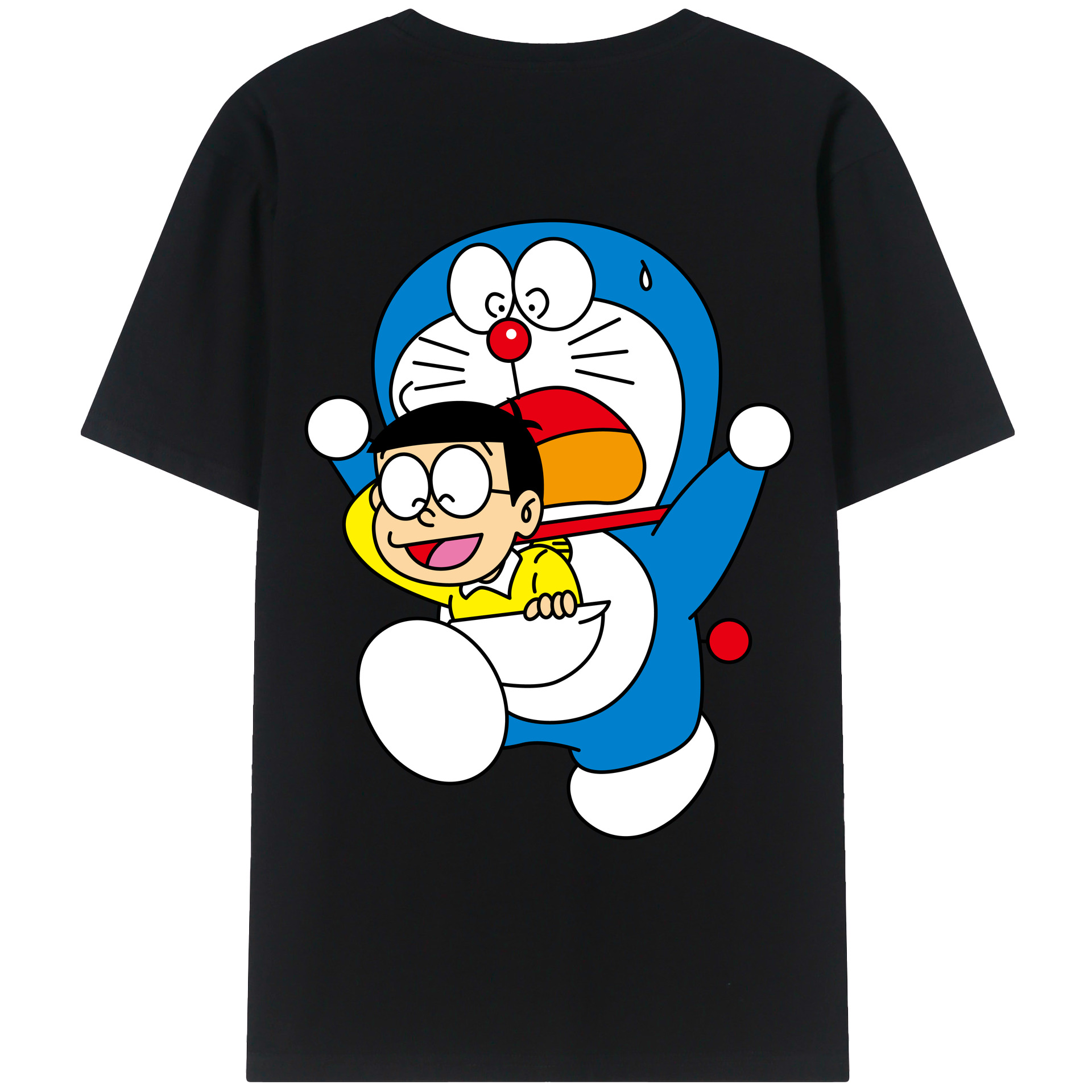 （画像用） ドラえもん Doraemon 綿100％ メンズ半袖Tシャツ（バックプリント） 通気性