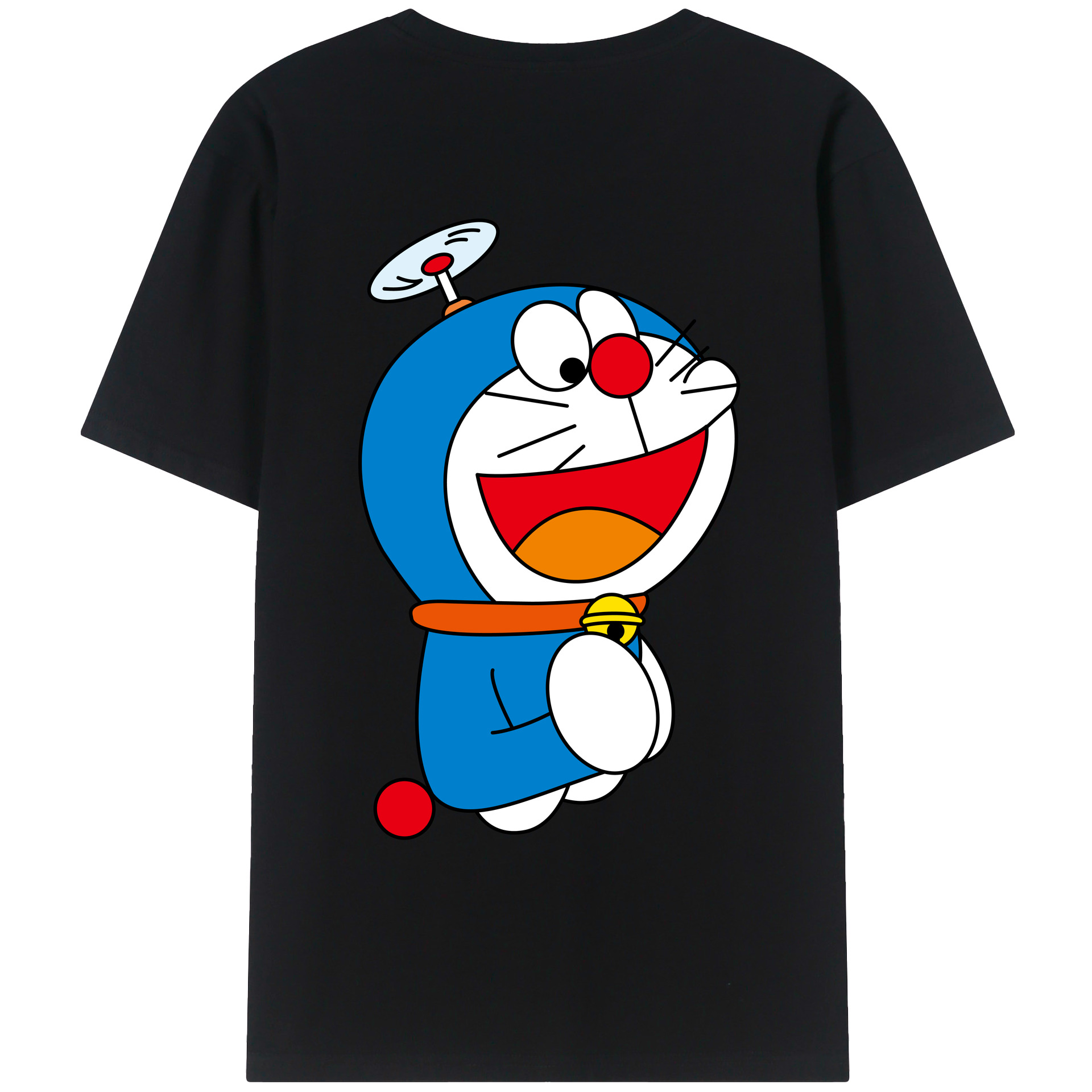（画像用） ドラえもん Doraemon 綿100％ メンズ半袖Tシャツ（バックプリント） 通気性