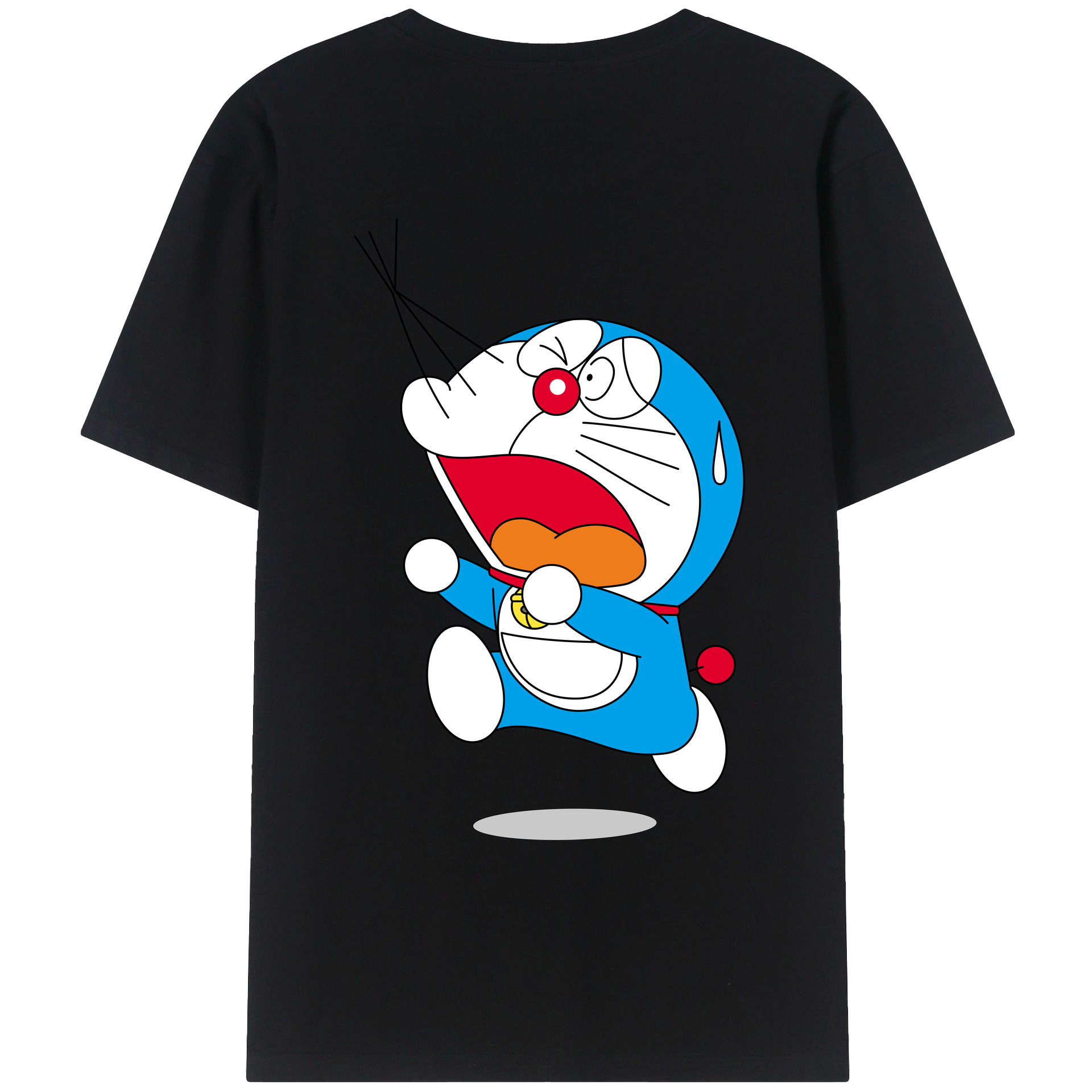 （画像用） ドラえもん Doraemon 綿100％ メンズ半袖Tシャツ（バックプリント） 通気性