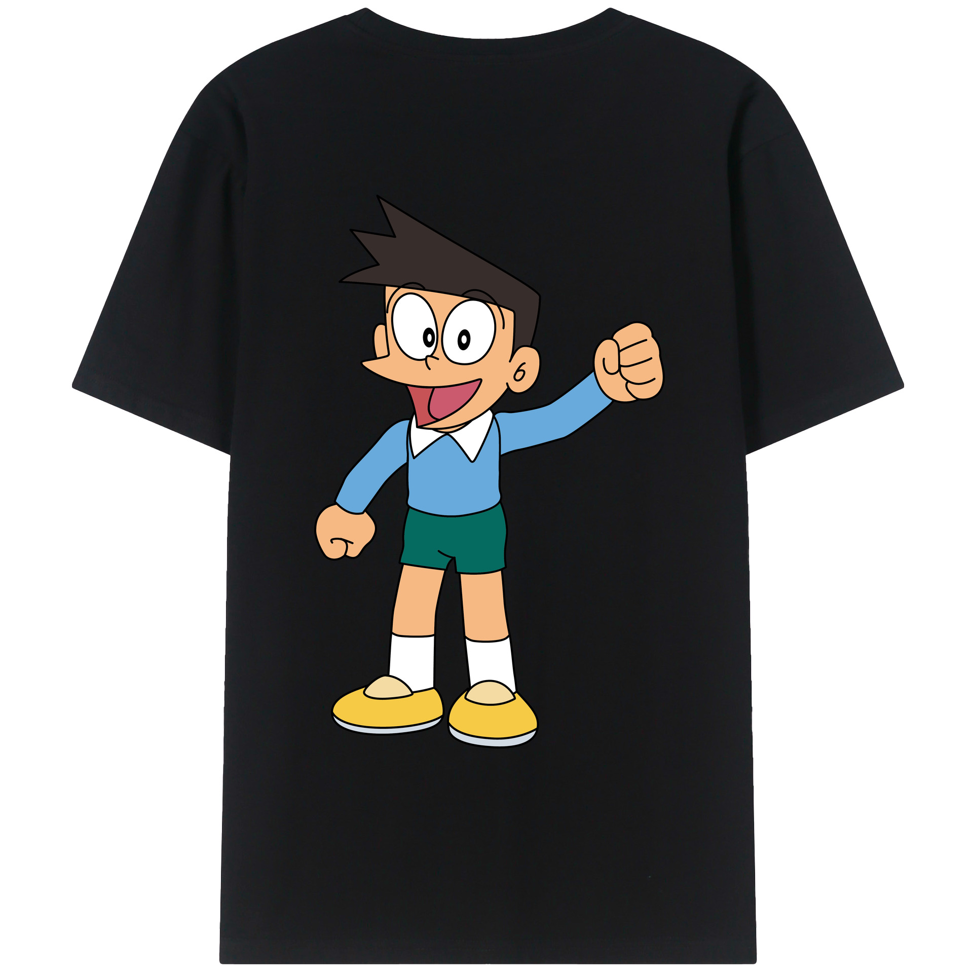 （画像用） ドラえもん 骨川 スネ夫 Doraemon Honekawa Suneo 綿100％ メンズ半袖Tシャツ（バックプリント） 通気性