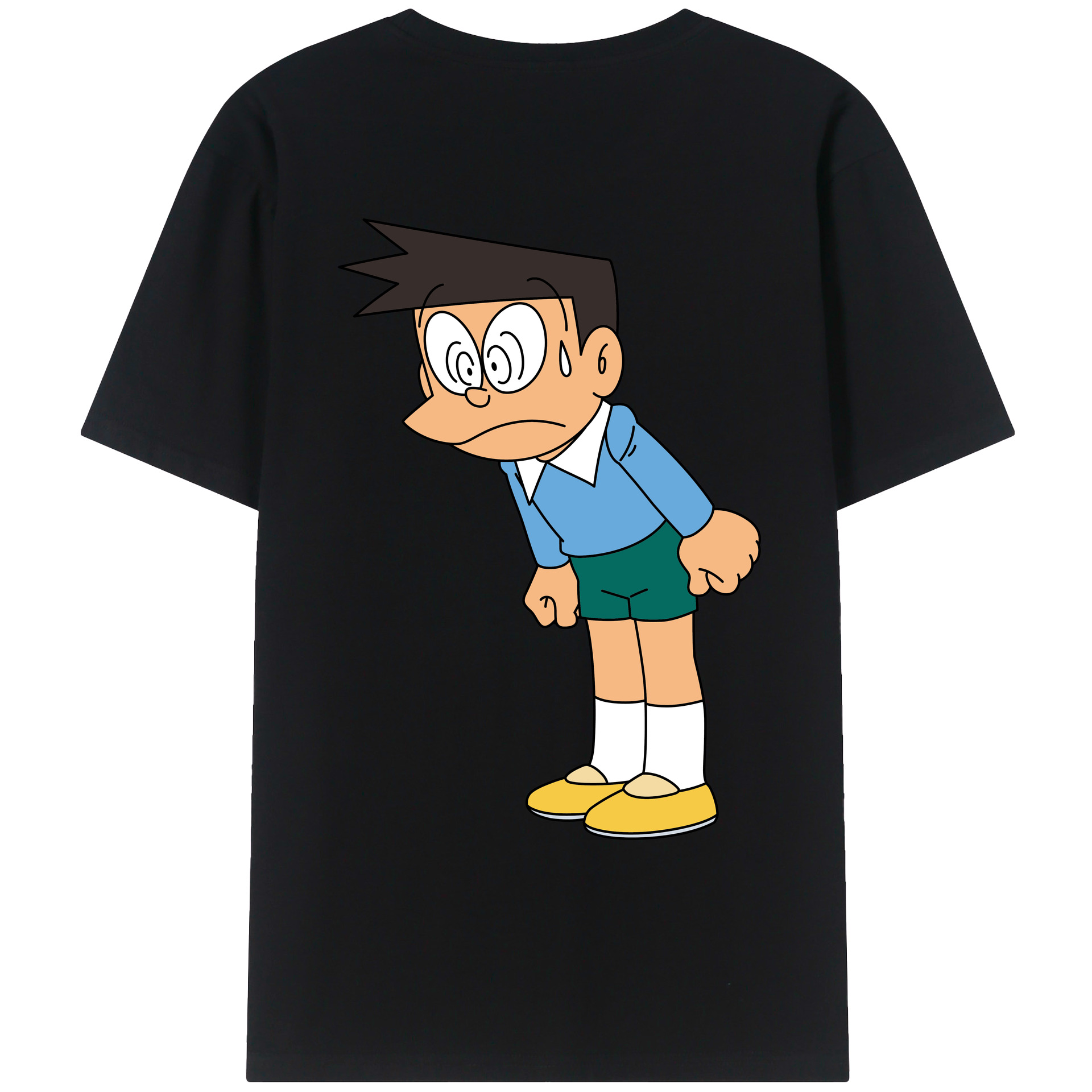 （画像用） ドラえもん 骨川 スネ夫 Doraemon Honekawa Suneo 綿100％ メンズ半袖Tシャツ（バックプリント） 通気性