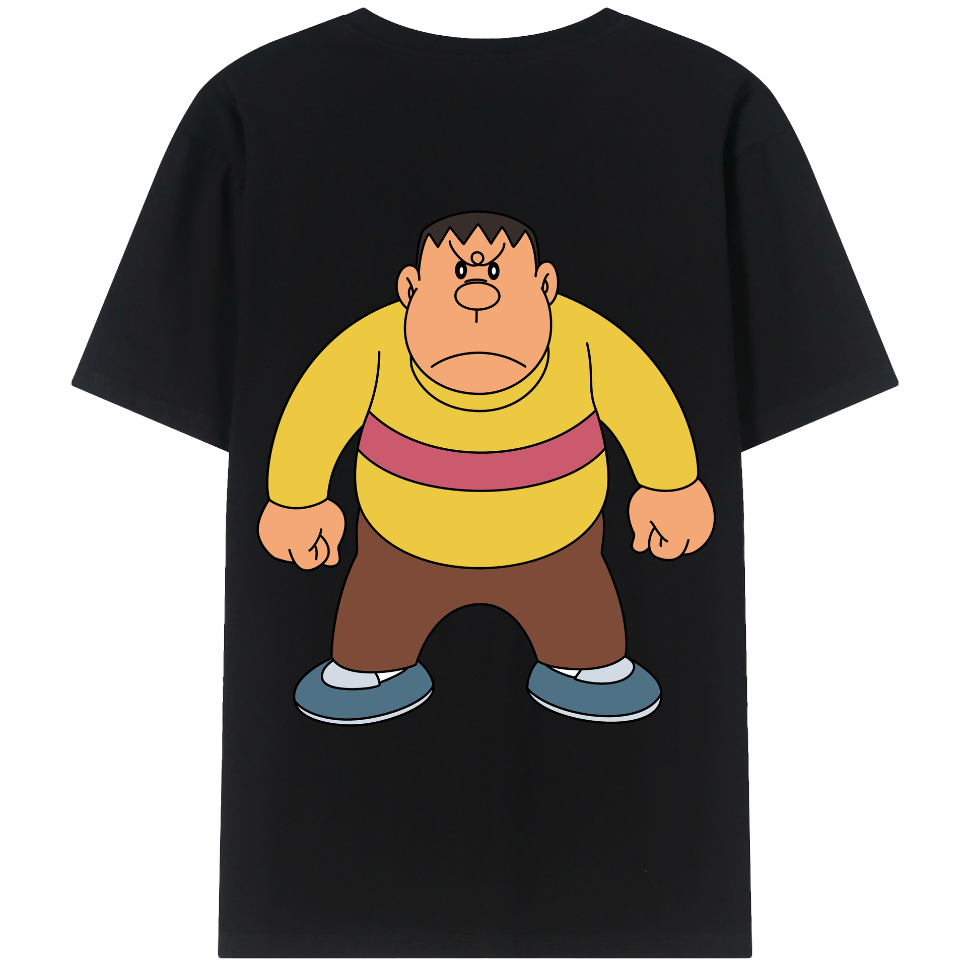 （画像用） ドラえもん 剛田武 Doraemon Gouta Takeshi 綿100％ メンズ半袖Tシャツ（バックプリント） 通気性