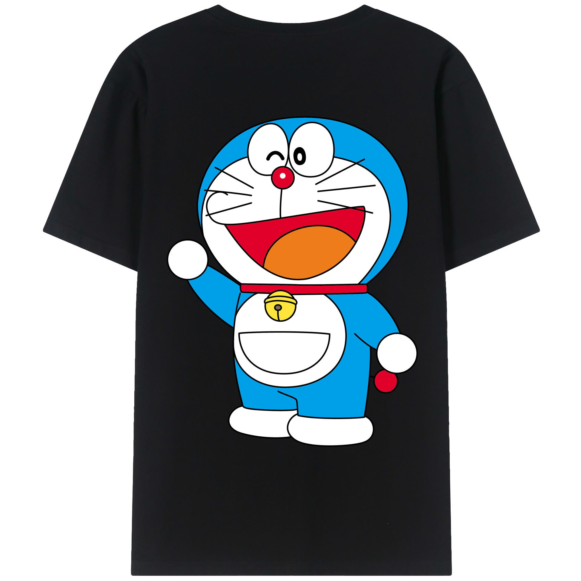 （画像用） ドラえもん Doraemon 綿100％ メンズ半袖Tシャツ（バックプリント） 通気性