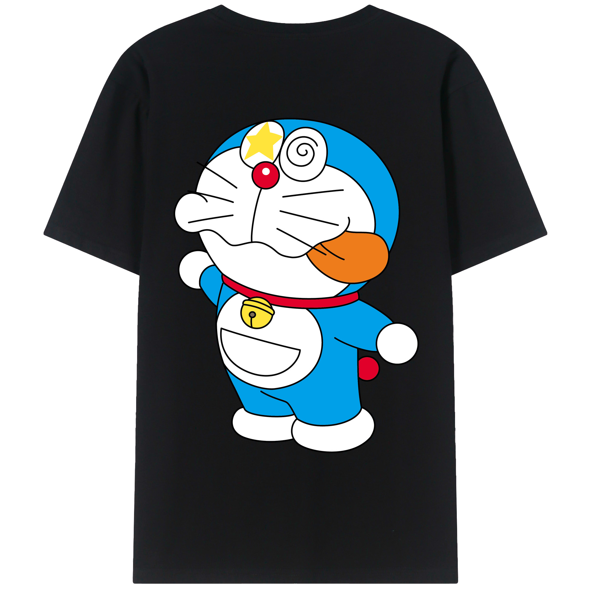 （画像用） ドラえもん Doraemon 綿100％ メンズ半袖Tシャツ（バックプリント） 通気性