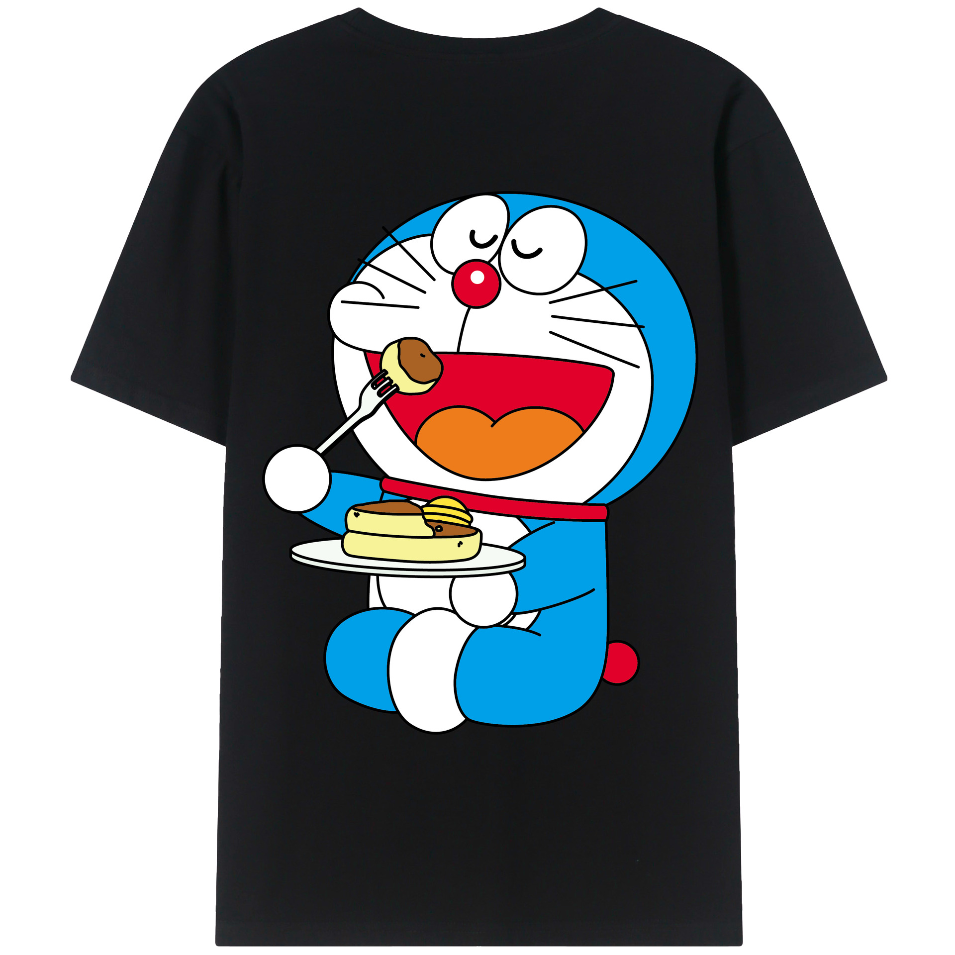 （画像用） ドラえもん Doraemon 綿100％ メンズ半袖Tシャツ（バックプリント） 通気性