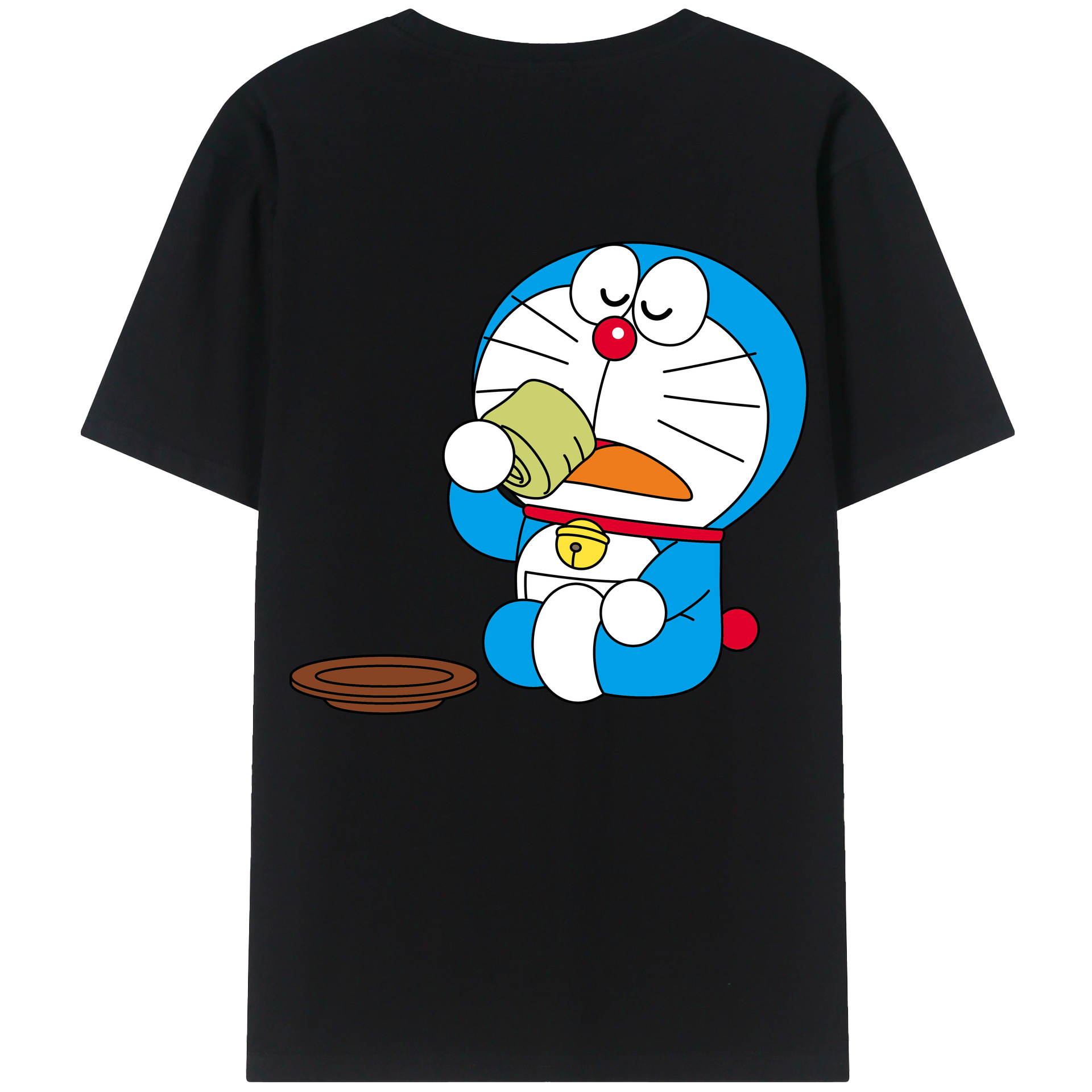 （画像用） ドラえもん Doraemon 綿100％ メンズ半袖Tシャツ（バックプリント） 通気性
