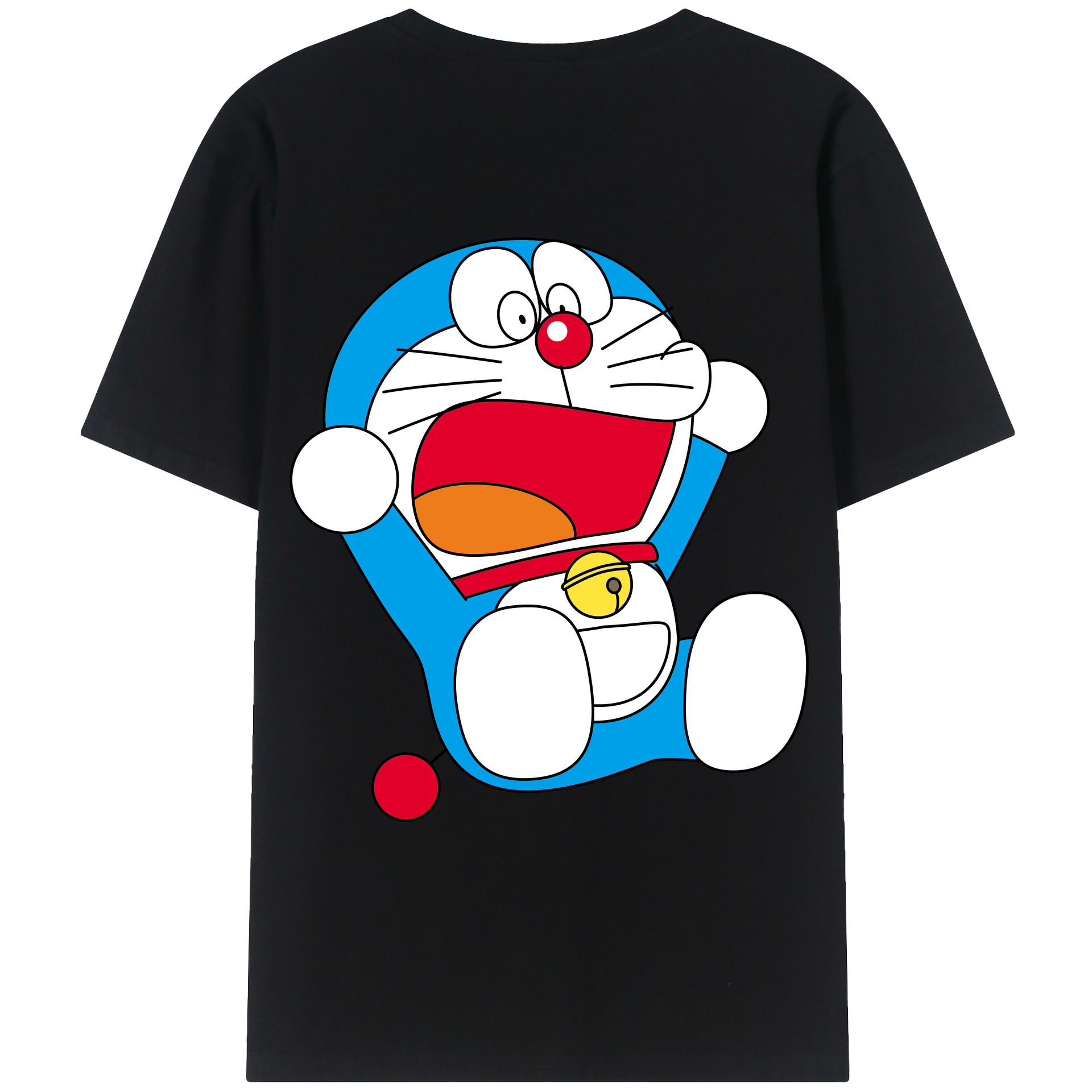 （画像用） ドラえもん Doraemon 綿100％ メンズ半袖Tシャツ（バックプリント） 通気性