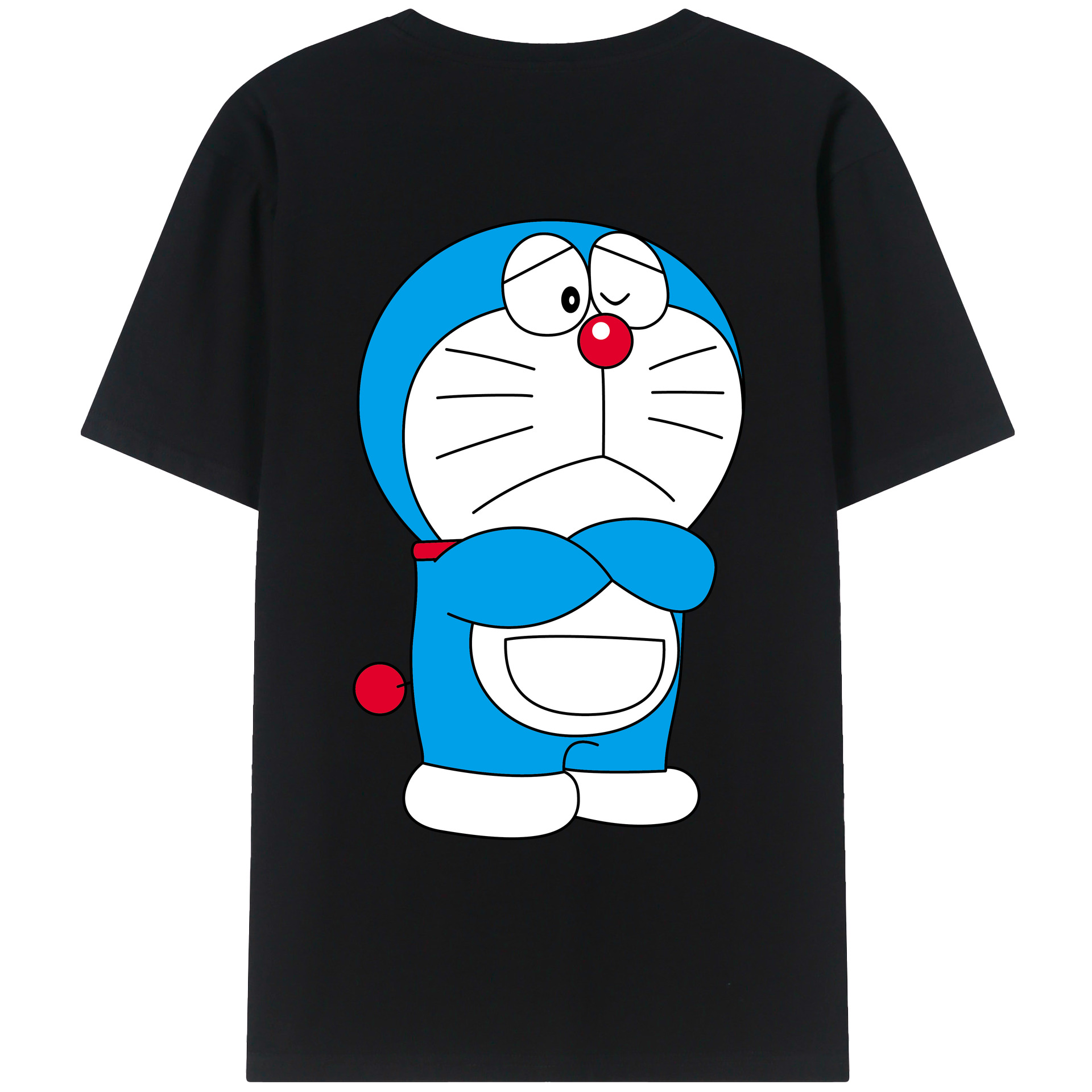 （画像用） ドラえもん Doraemon 綿100％ メンズ半袖Tシャツ（バックプリント） 通気性