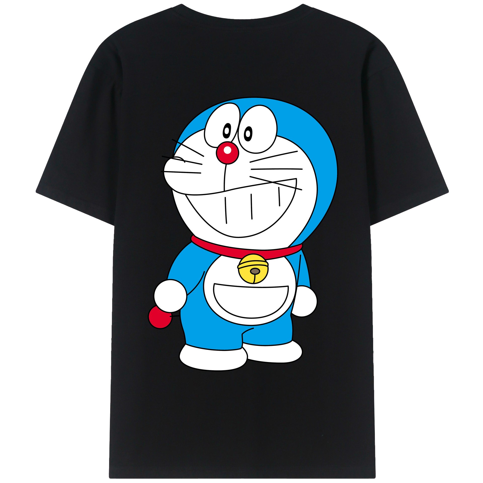 （画像用） ドラえもん Doraemon 綿100％ メンズ半袖Tシャツ（バックプリント） 通気性