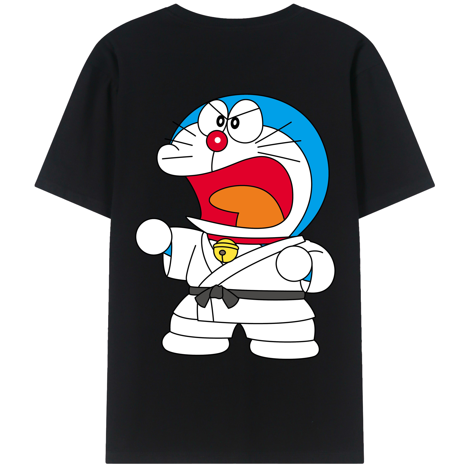 （画像用） ドラえもん Doraemon 綿100％ メンズ半袖Tシャツ（バックプリント） 通気性