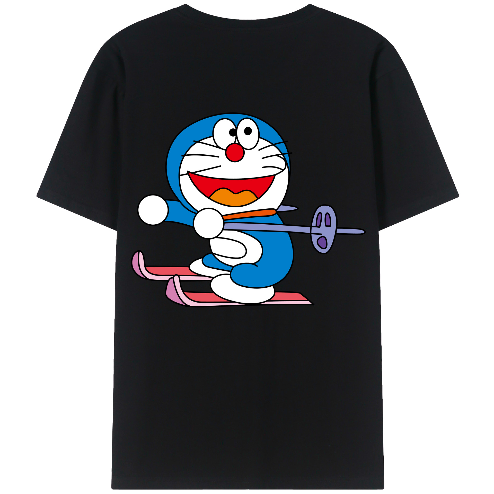 （画像用） ドラえもん Doraemon 綿100％ メンズ半袖Tシャツ（バックプリント） 通気性