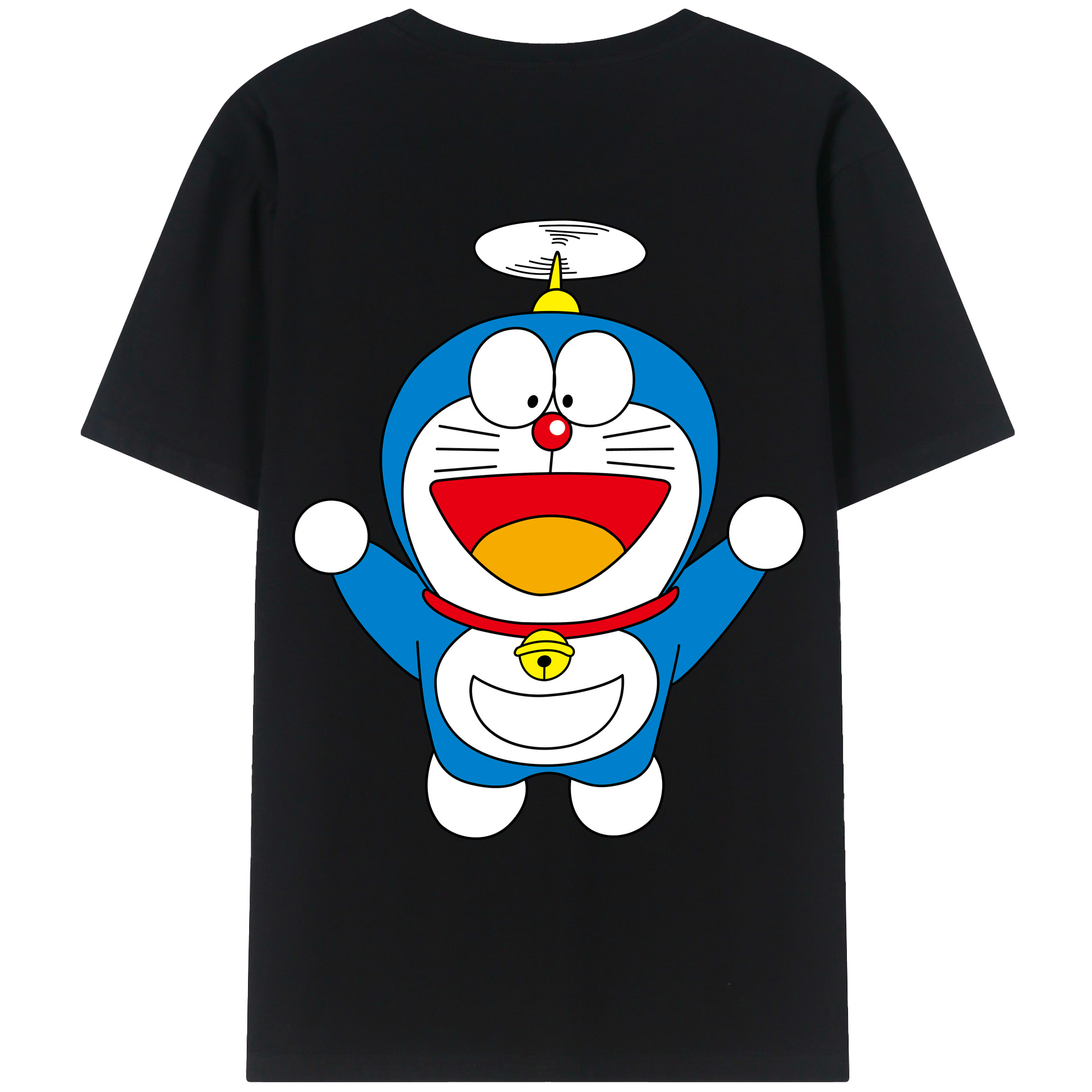 （画像用） ドラえもん Doraemon 綿100％ メンズ半袖Tシャツ（バックプリント） 通気性