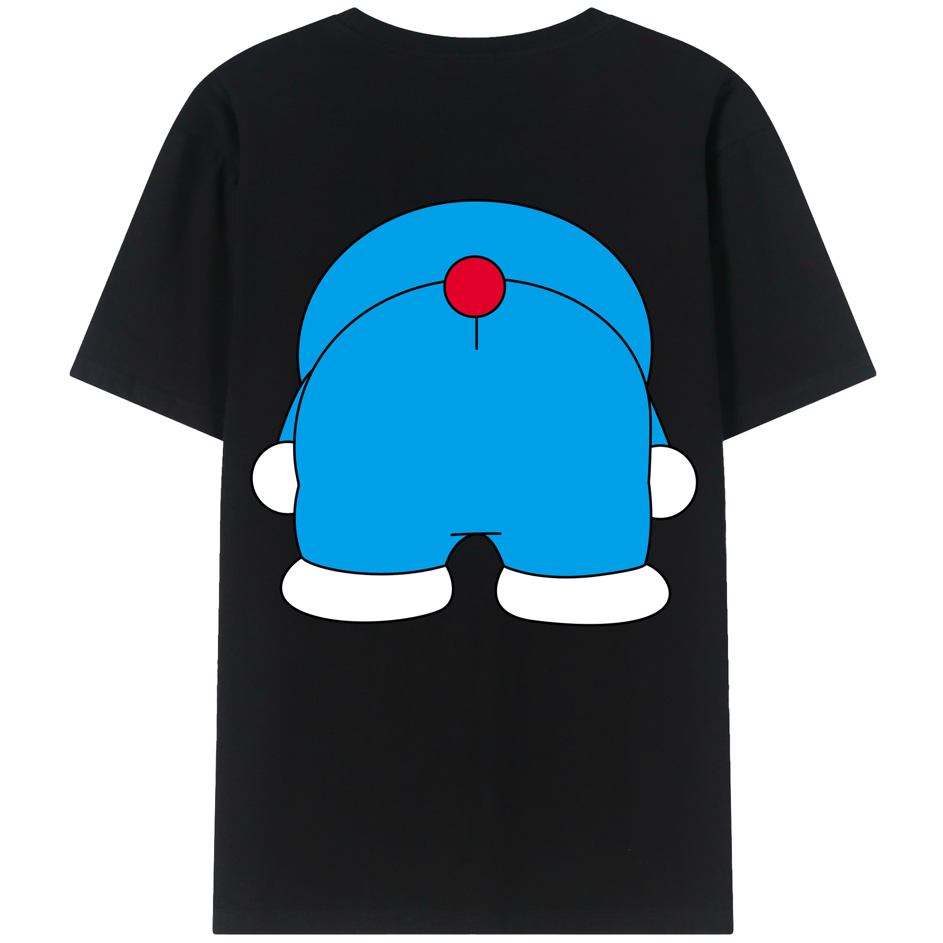 （画像用） ドラえもん Doraemon 綿100％ メンズ半袖Tシャツ（バックプリント） 通気性