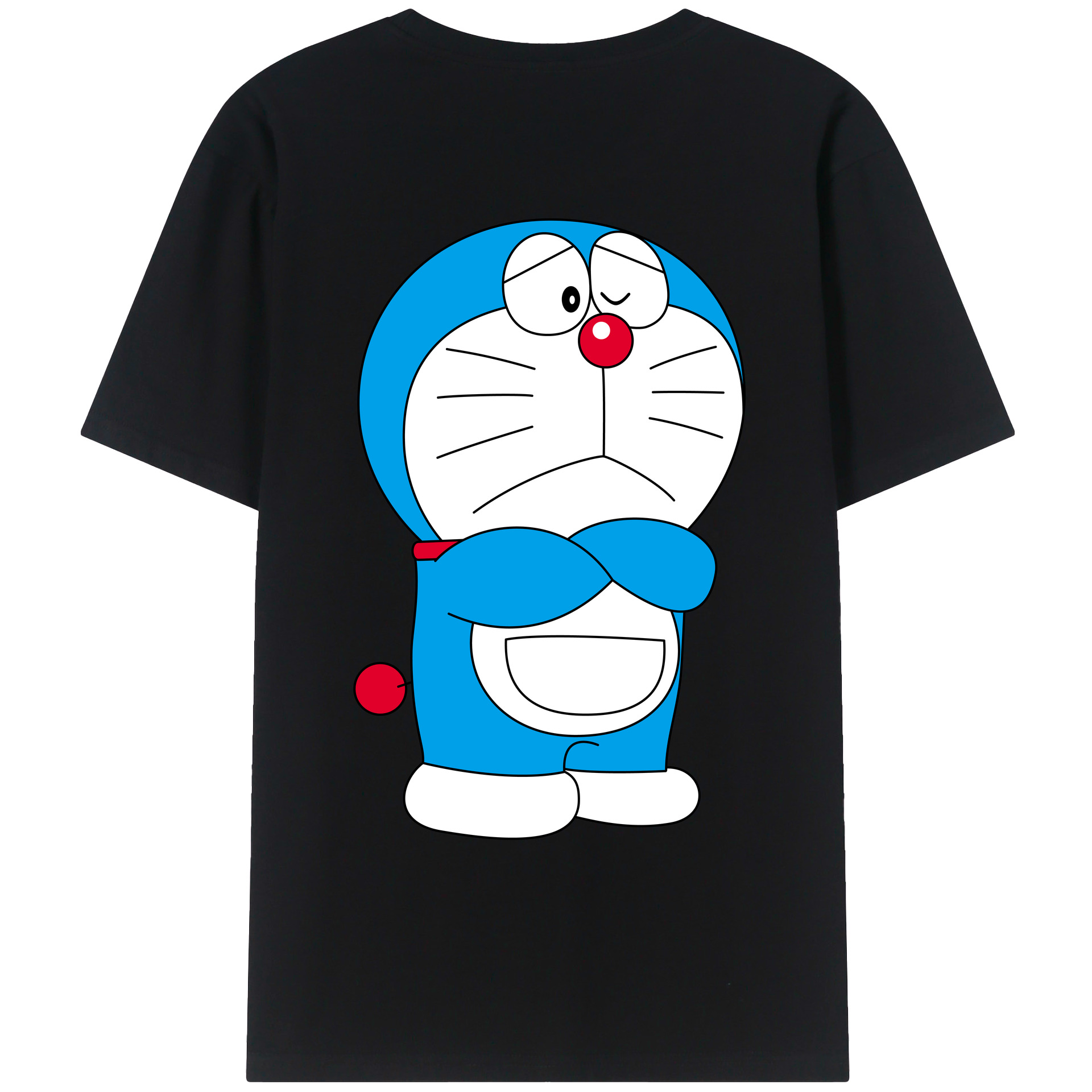 （画像用） ドラえもん Doraemon 綿100％ メンズ半袖Tシャツ（バックプリント） 通気性