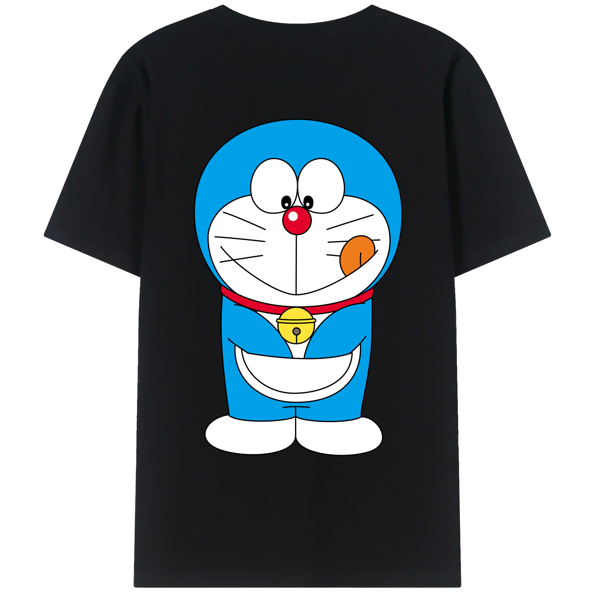 （画像用） ドラえもん Doraemon 綿100％ メンズ半袖Tシャツ（バックプリント） 通気性