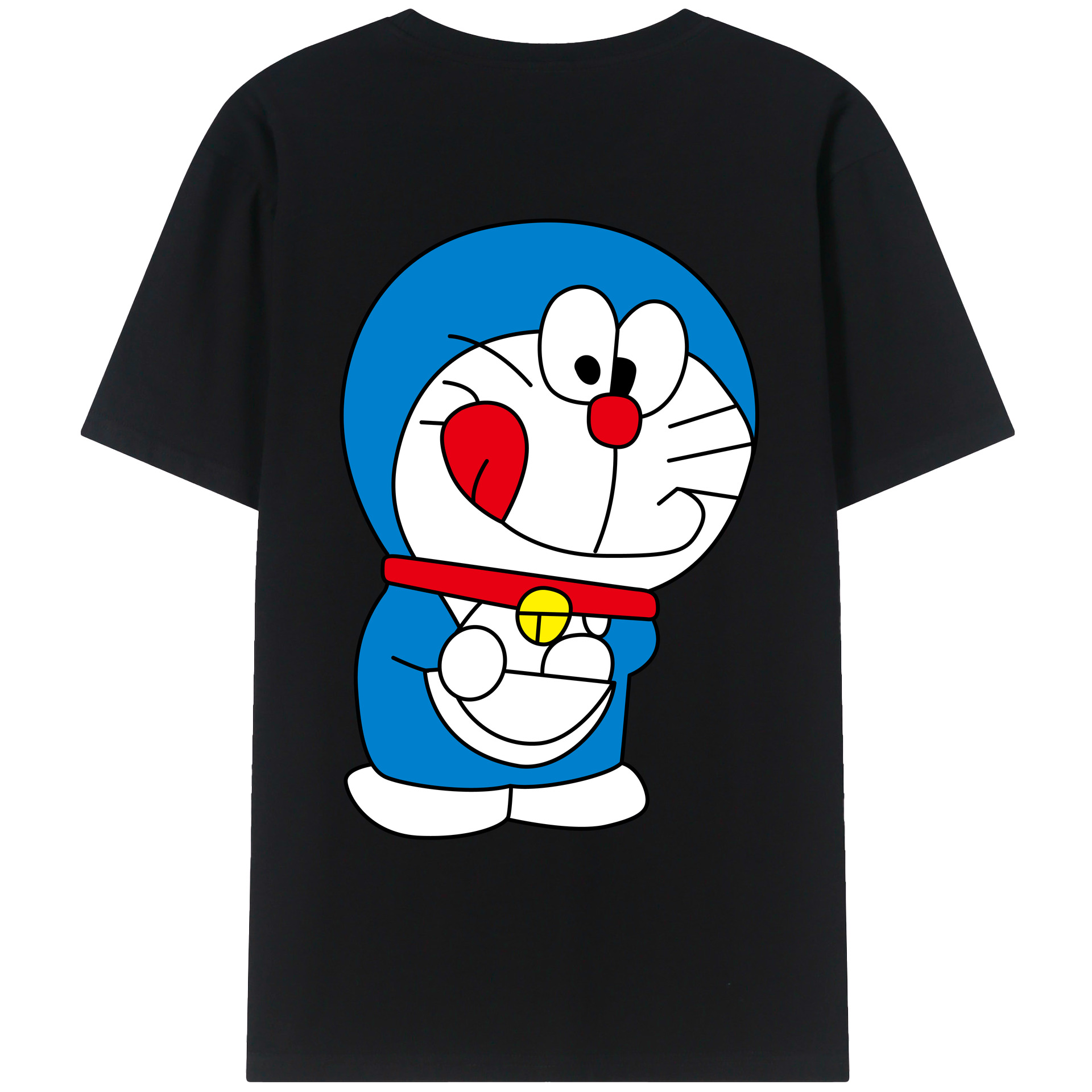 （画像用） ドラえもん Doraemon 綿100％ メンズ半袖Tシャツ（バックプリント） 通気性