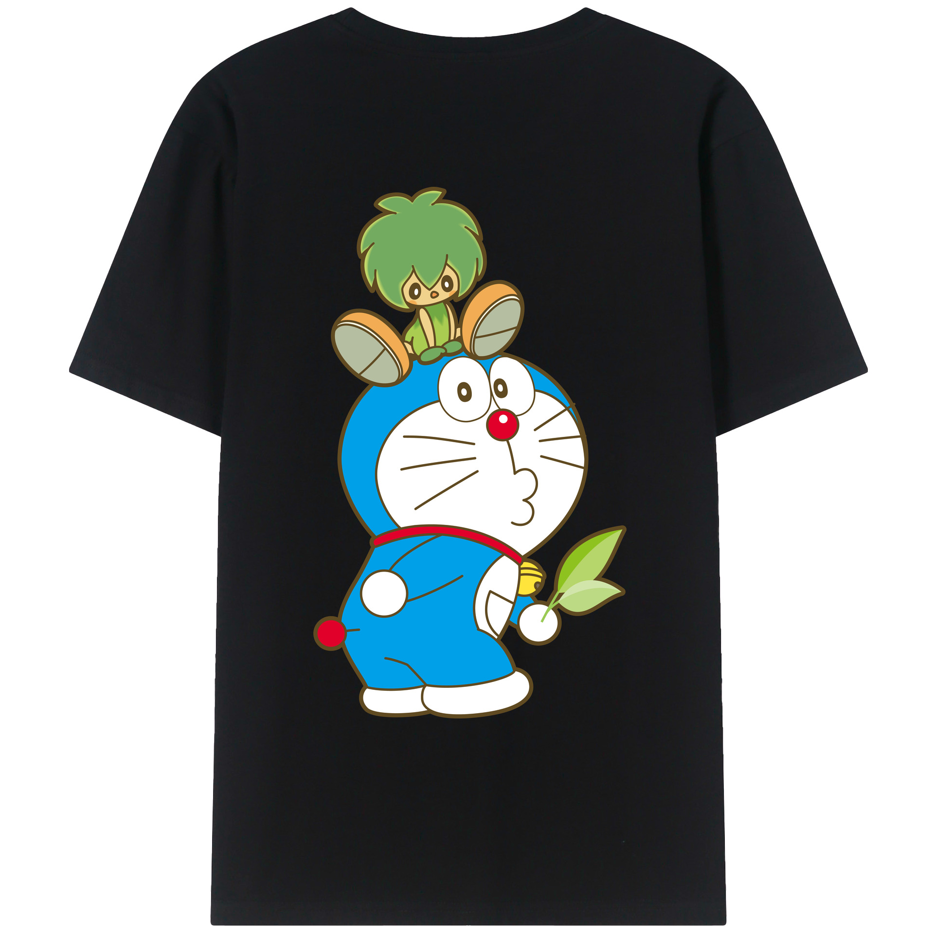 （画像用） ドラえもん Doraemon 綿100％ メンズ半袖Tシャツ（バックプリント） 通気性