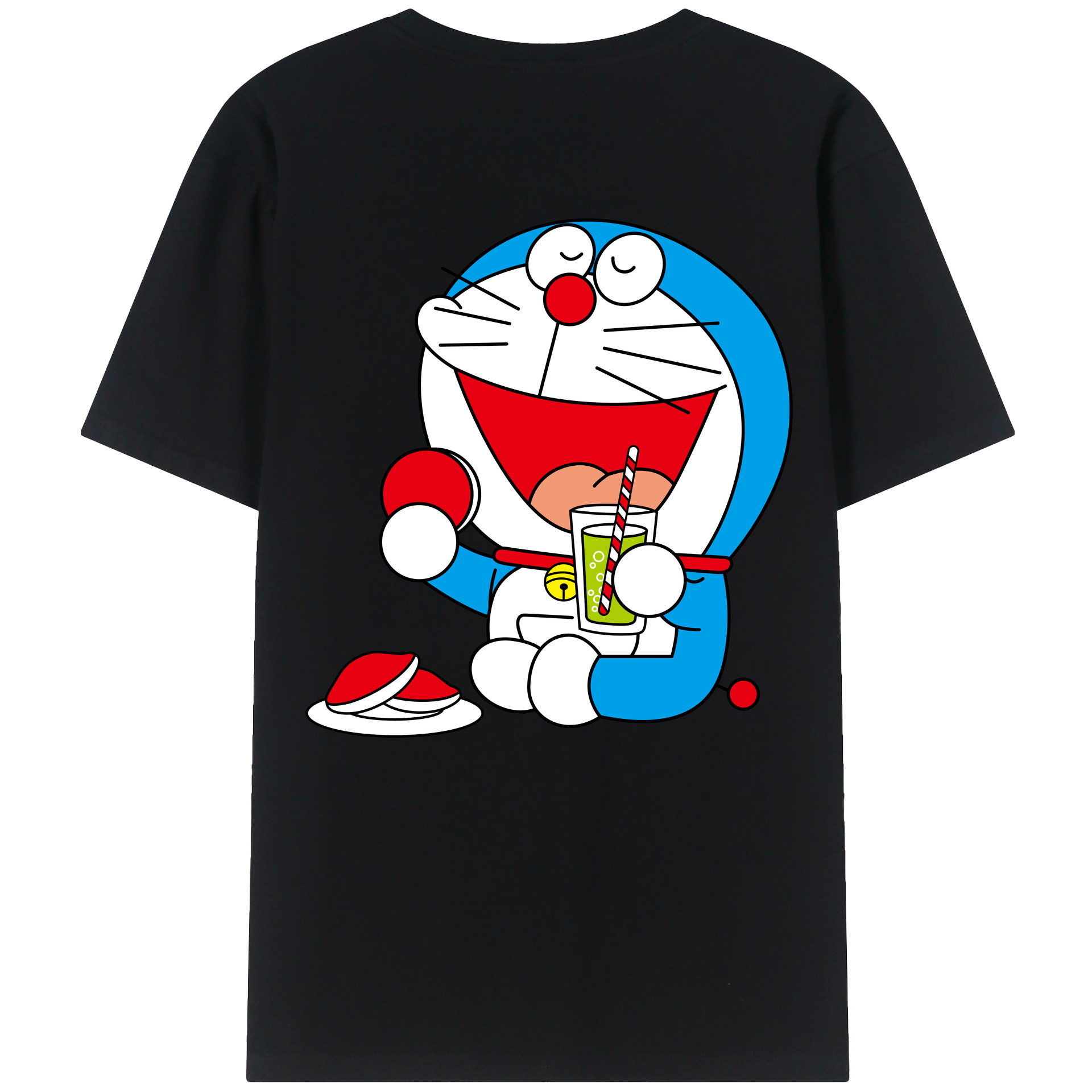 （画像用） ドラえもん Doraemon 綿100％ メンズ半袖Tシャツ（バックプリント） 通気性