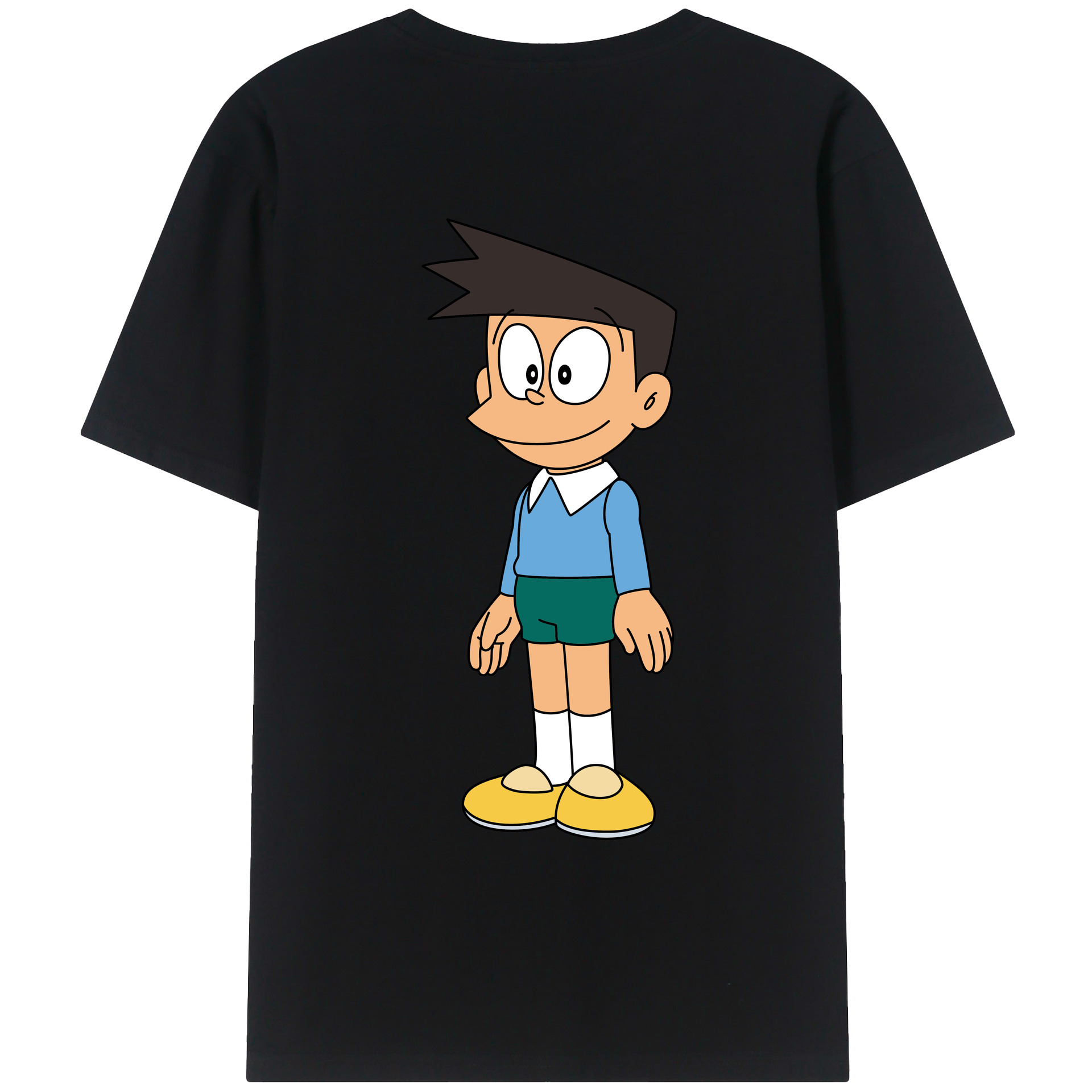（画像用） ドラえもん 骨川 スネ夫 Doraemon Honekawa Suneo 綿100％ メンズ半袖Tシャツ（バックプリント） 通気性
