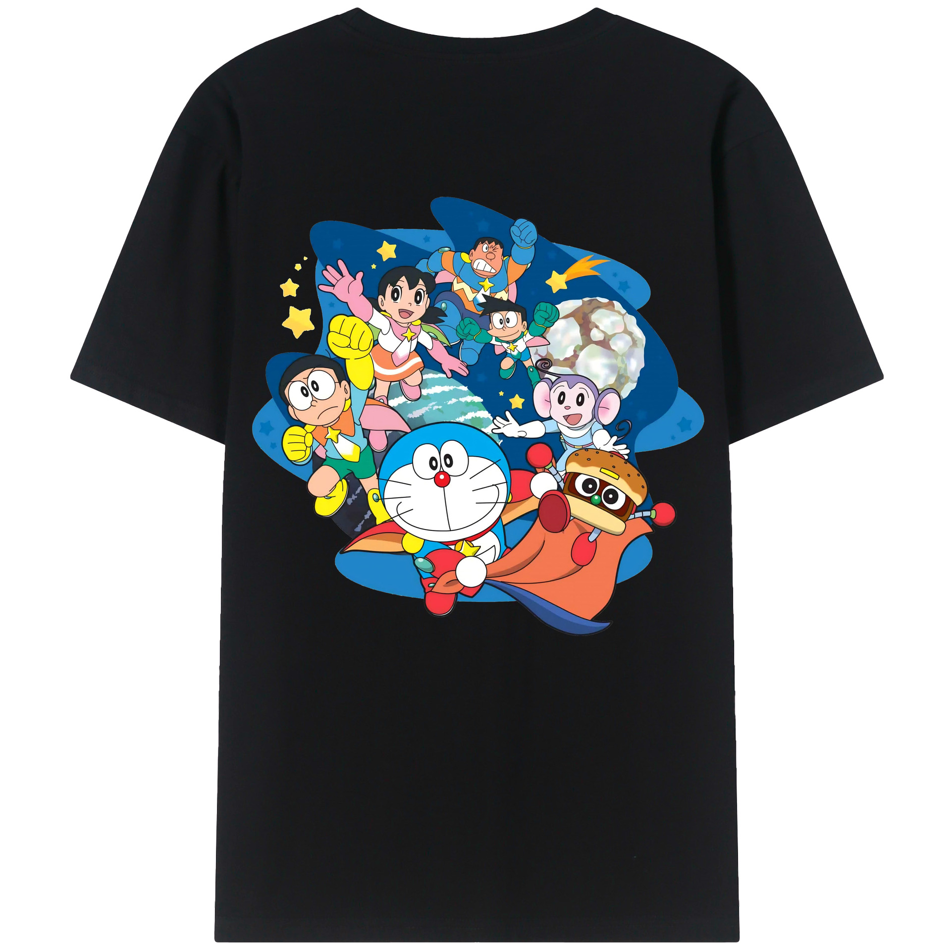 （画像用） ドラえもん Doraemon 綿100％ メンズ半袖Tシャツ（バックプリント） 通気性