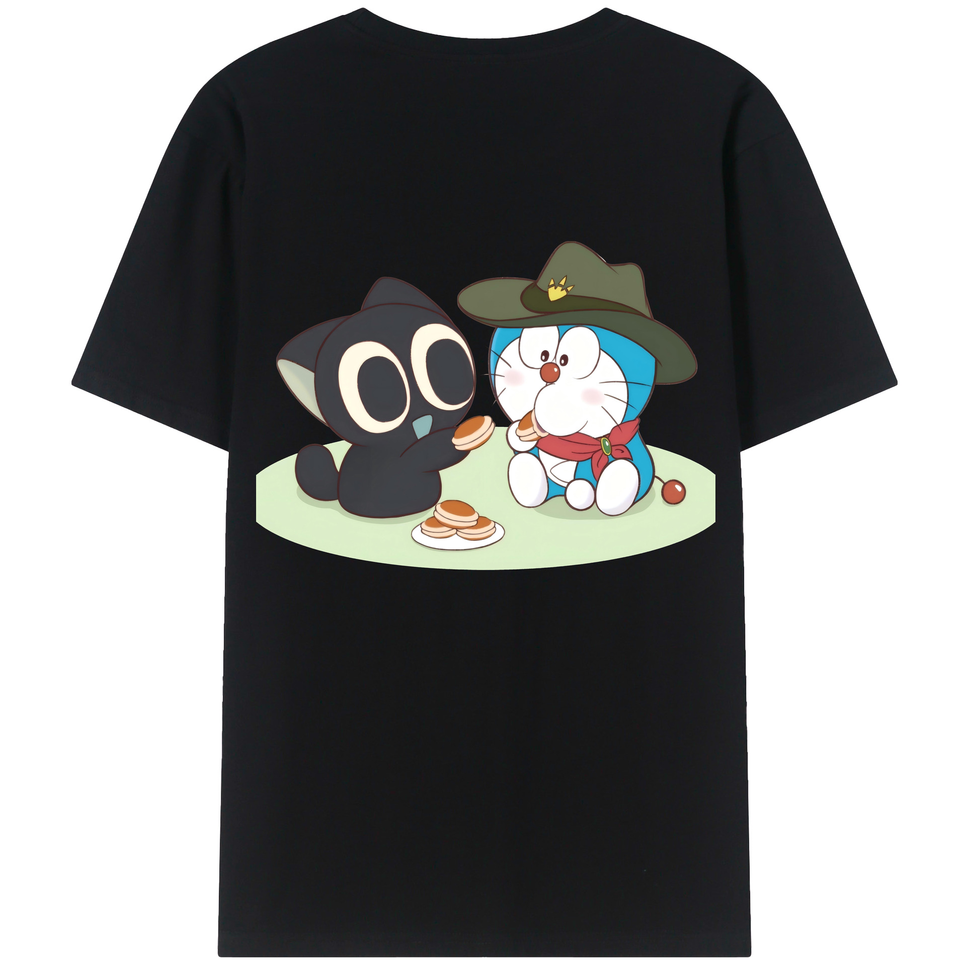 （画像用） ドラえもん Doraemon 綿100％ メンズ半袖Tシャツ（バックプリント） 通気性