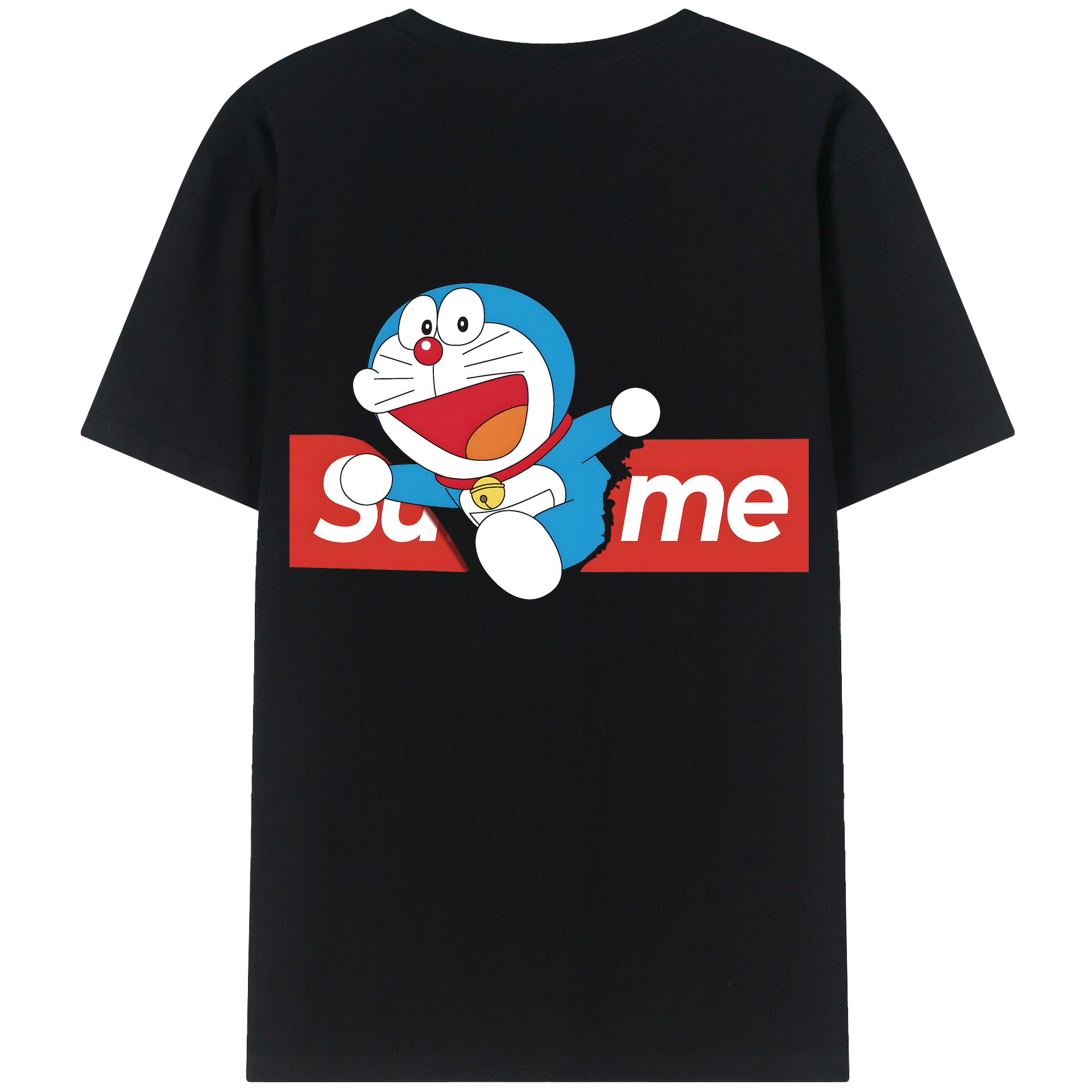 （画像用） ドラえもん Doraemon 綿100％ メンズ半袖Tシャツ（バックプリント） 通気性