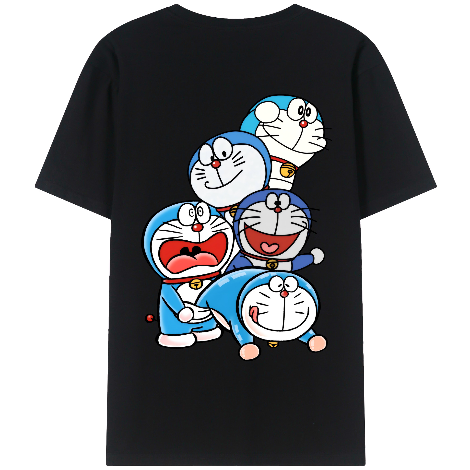 （画像用） ドラえもん Doraemon 綿100％ メンズ半袖Tシャツ（バックプリント） 通気性