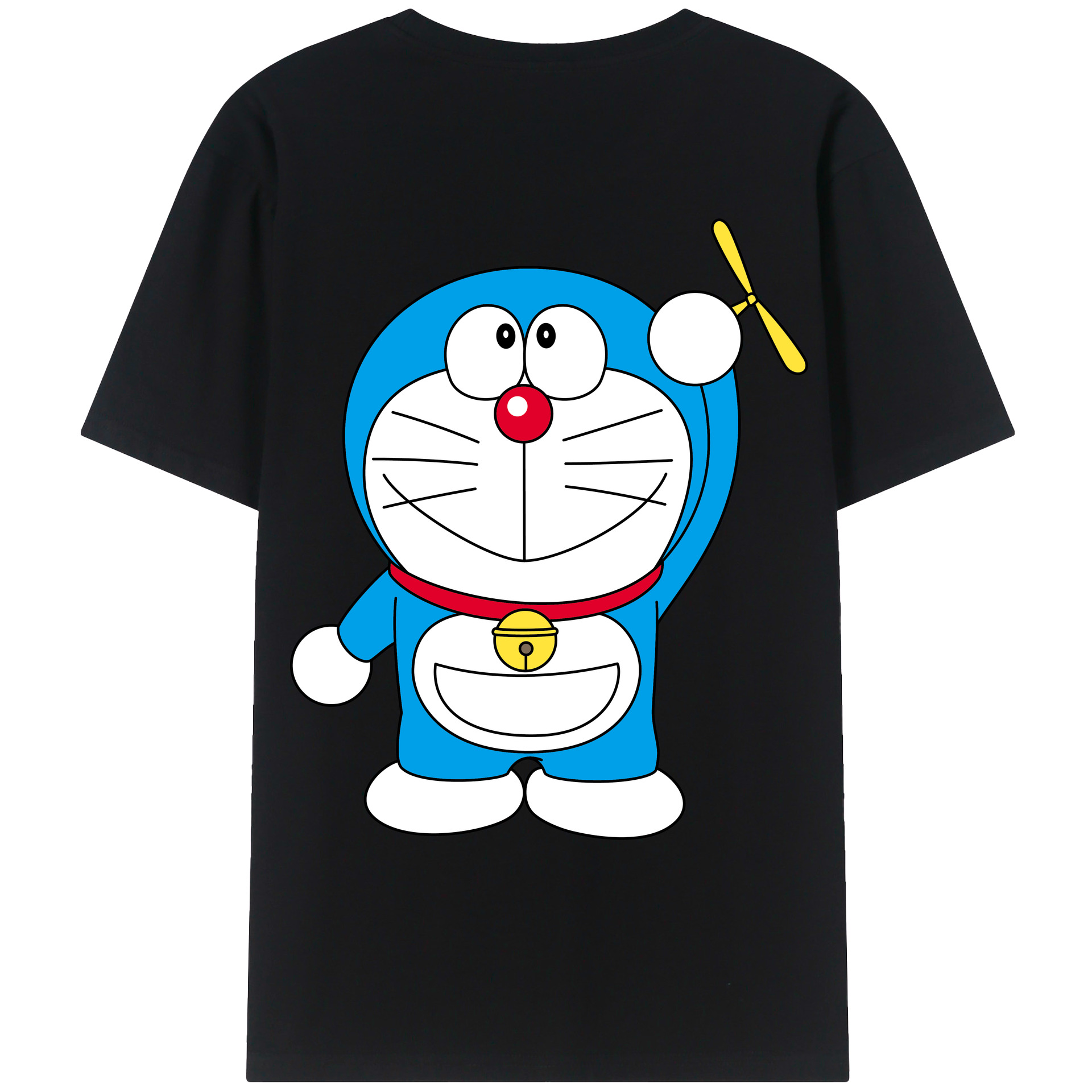 （画像用） ドラえもん Doraemon 綿100％ メンズ半袖Tシャツ（バックプリント） 通気性