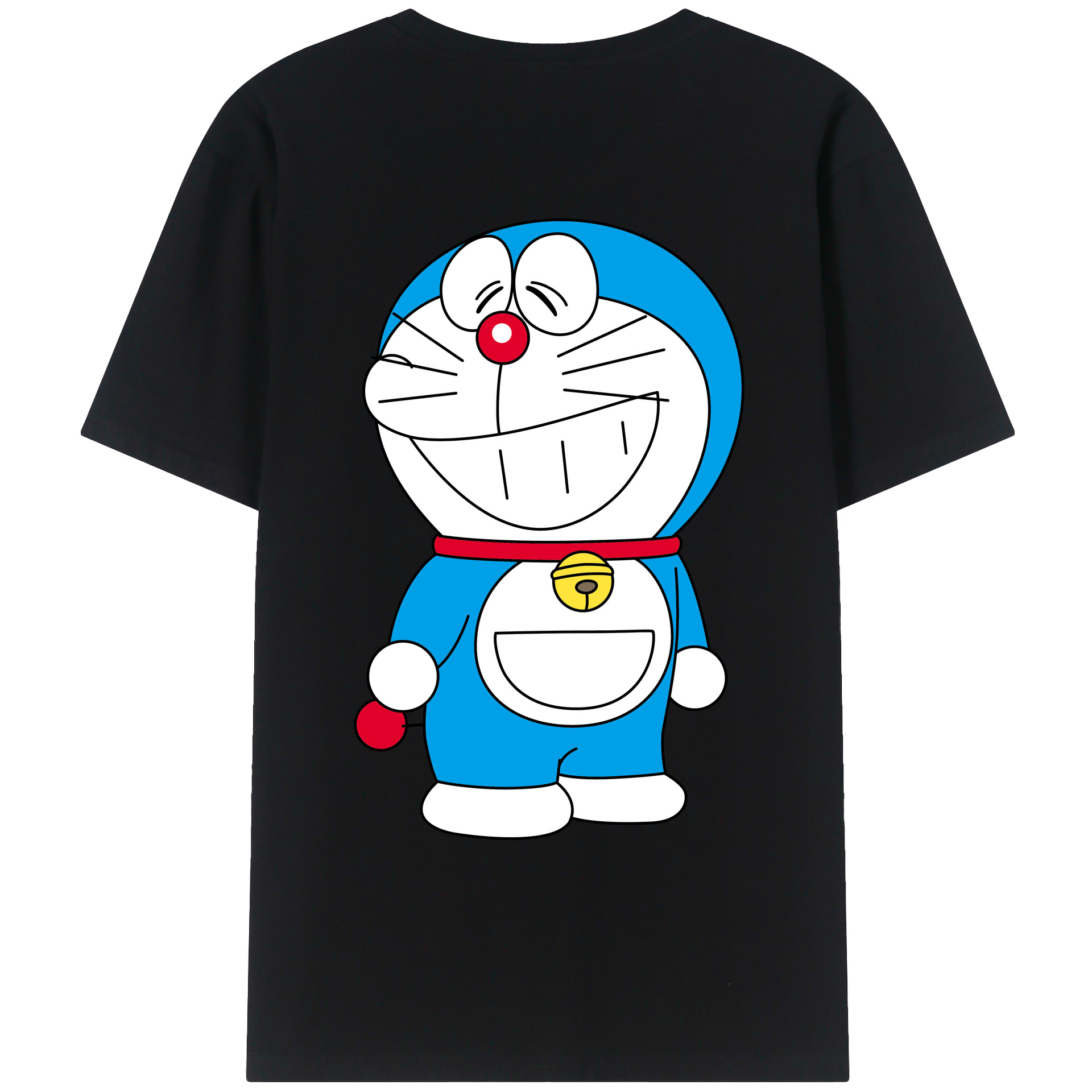 （画像用） ドラえもん Doraemon 綿100％ メンズ半袖Tシャツ（バックプリント） 通気性