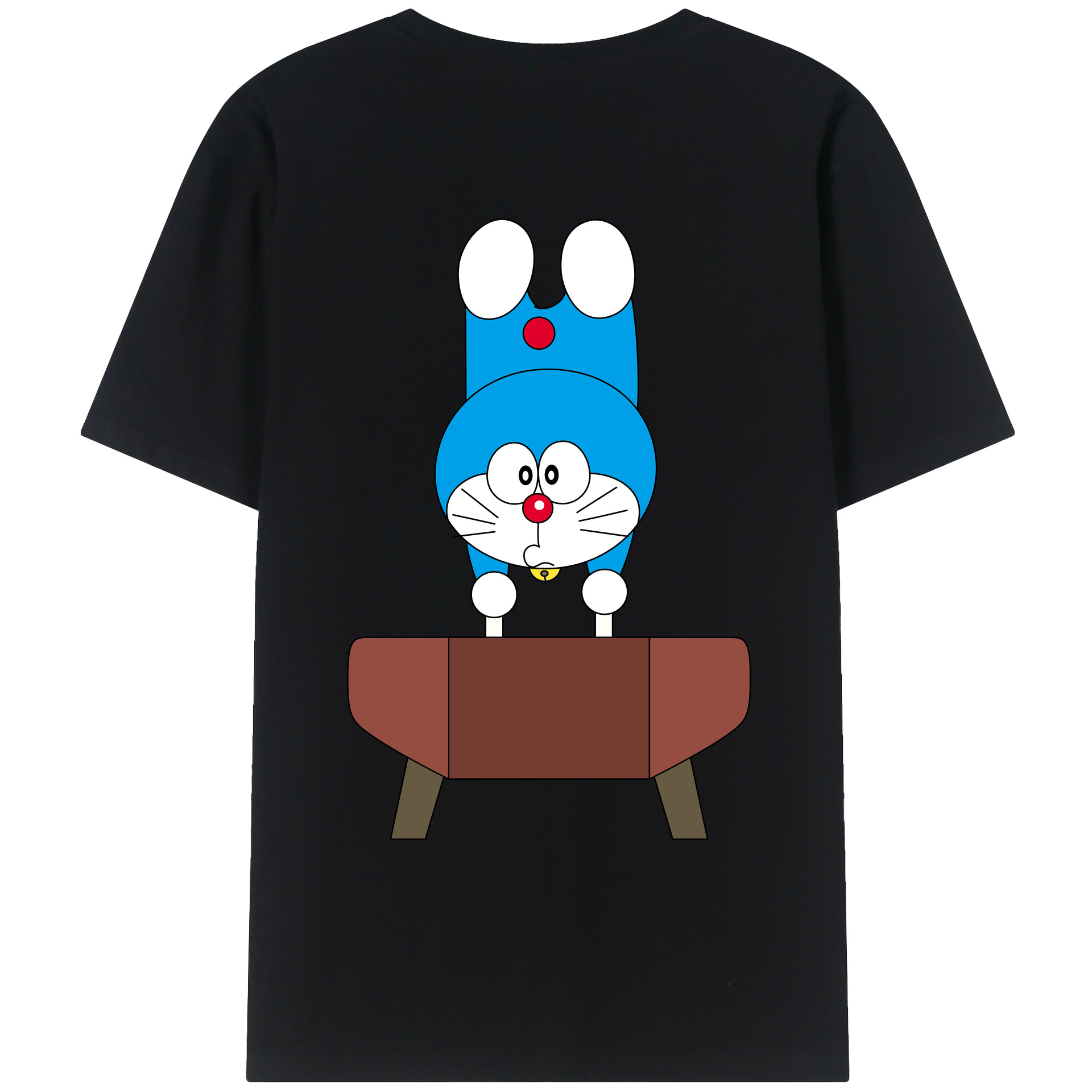 （画像用） ドラえもん Doraemon 綿100％ メンズ半袖Tシャツ（バックプリント） 通気性