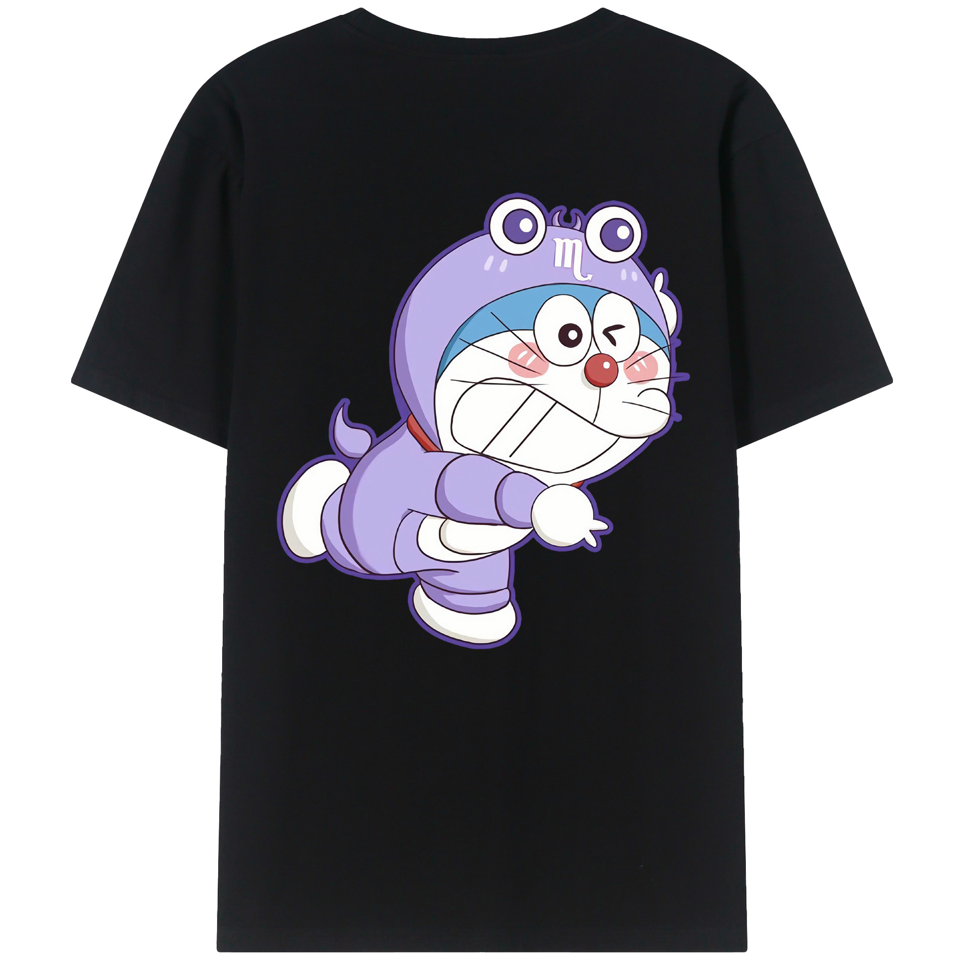 （画像用） ドラえもん Doraemon 綿100％ メンズ半袖Tシャツ（バックプリント） 通気性