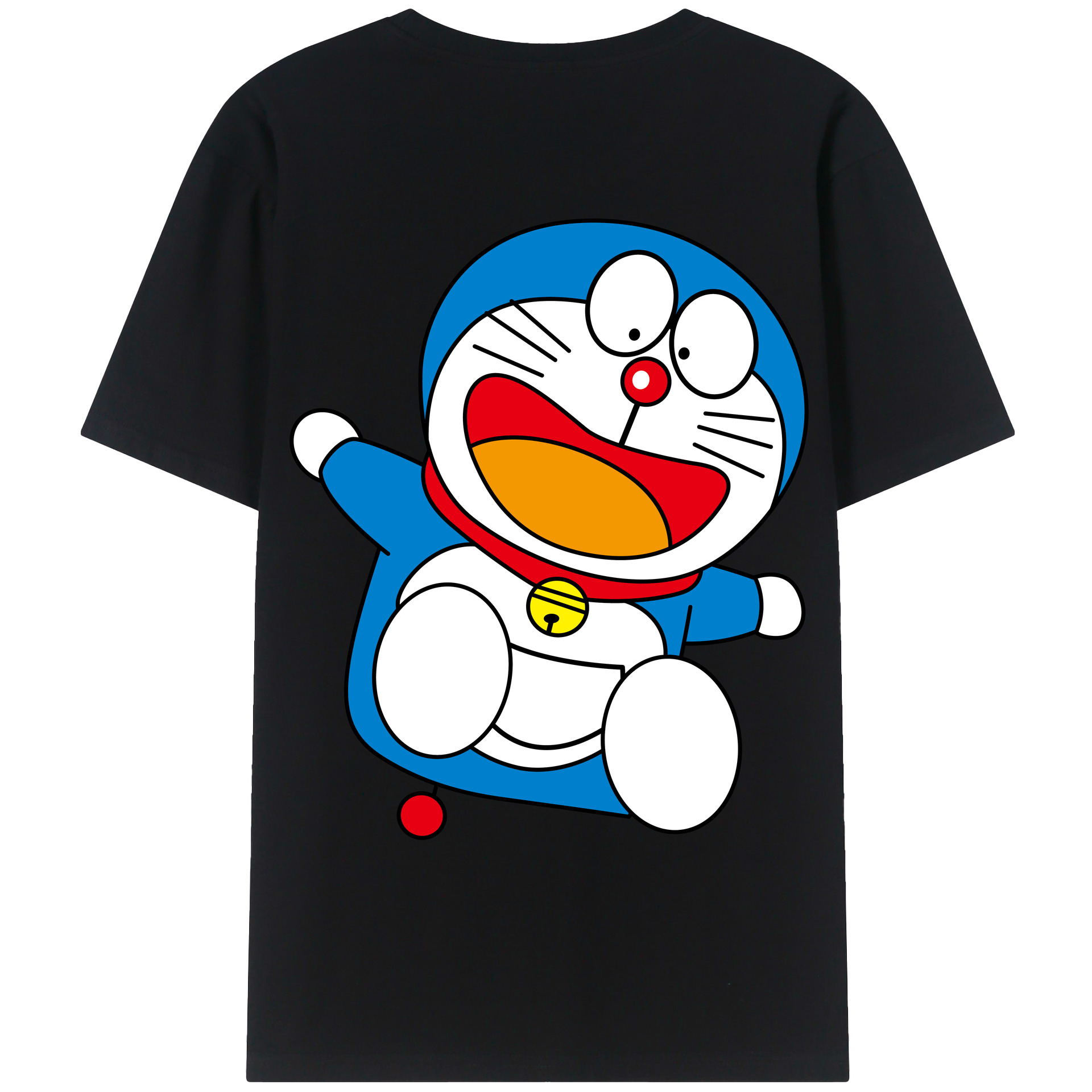 （画像用） ドラえもん Doraemon 綿100％ メンズ半袖Tシャツ（バックプリント） 通気性