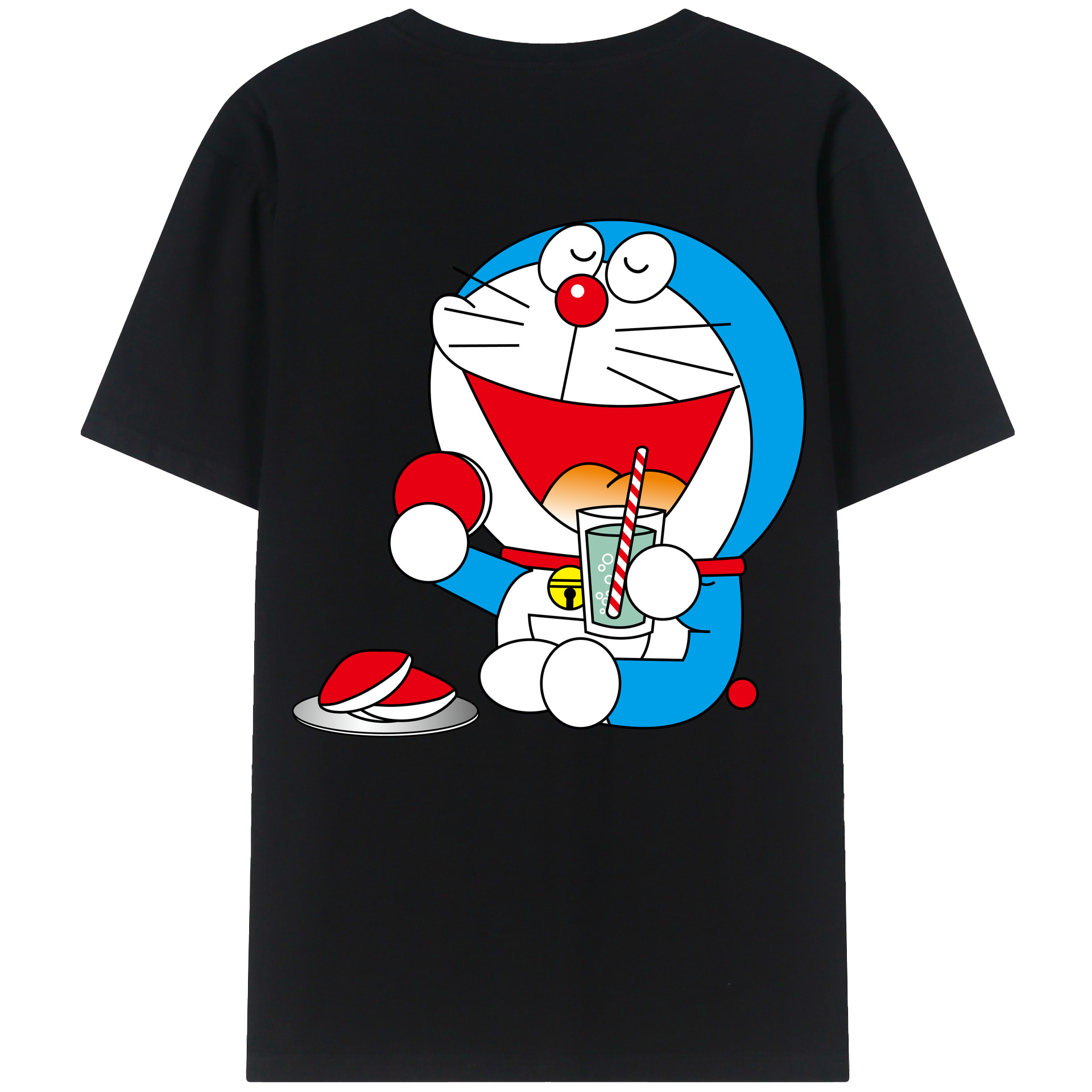 （画像用） ドラえもん Doraemon 綿100％ メンズ半袖Tシャツ（バックプリント） 通気性