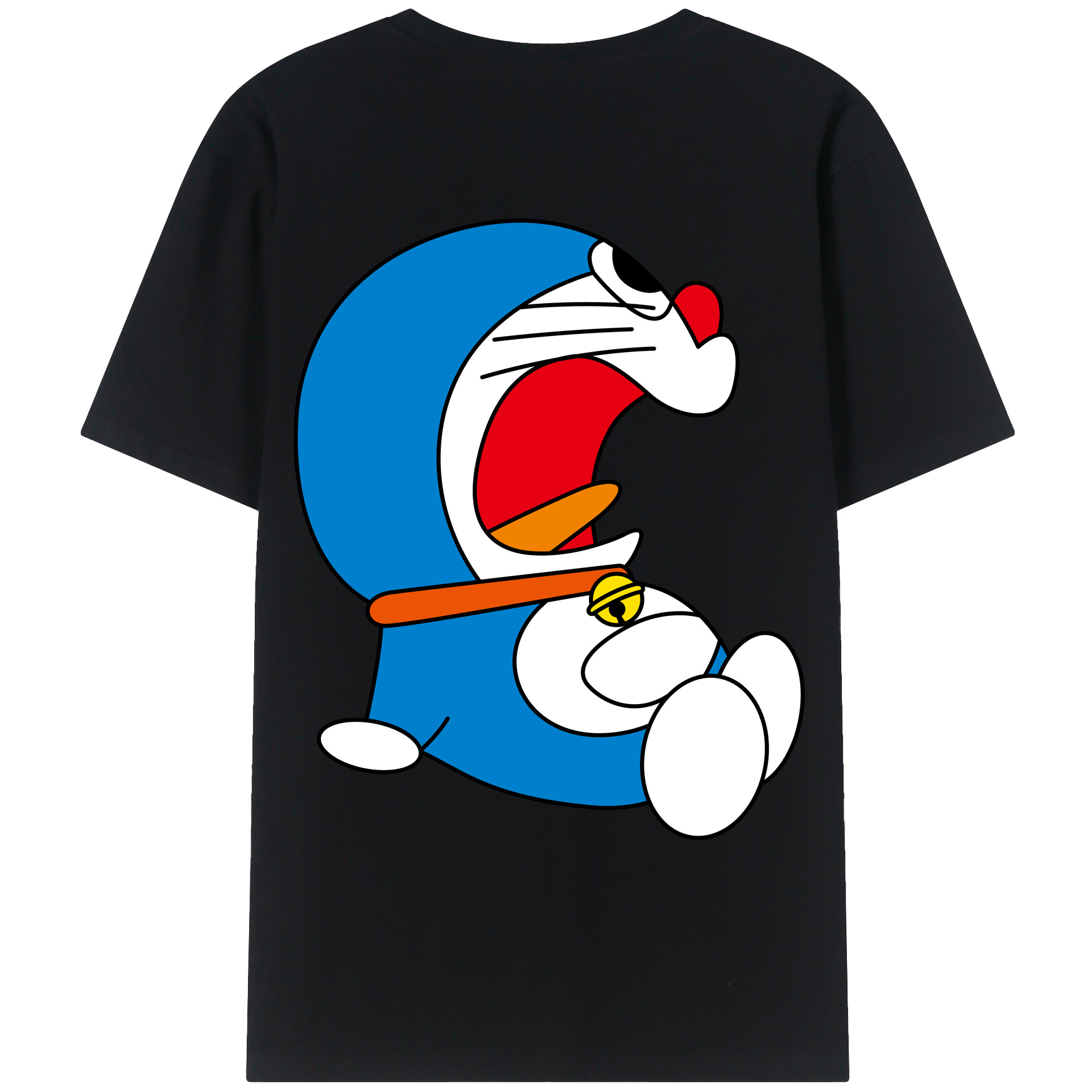 （画像用） ドラえもん Doraemon 綿100％ メンズ半袖Tシャツ（バックプリント） 通気性