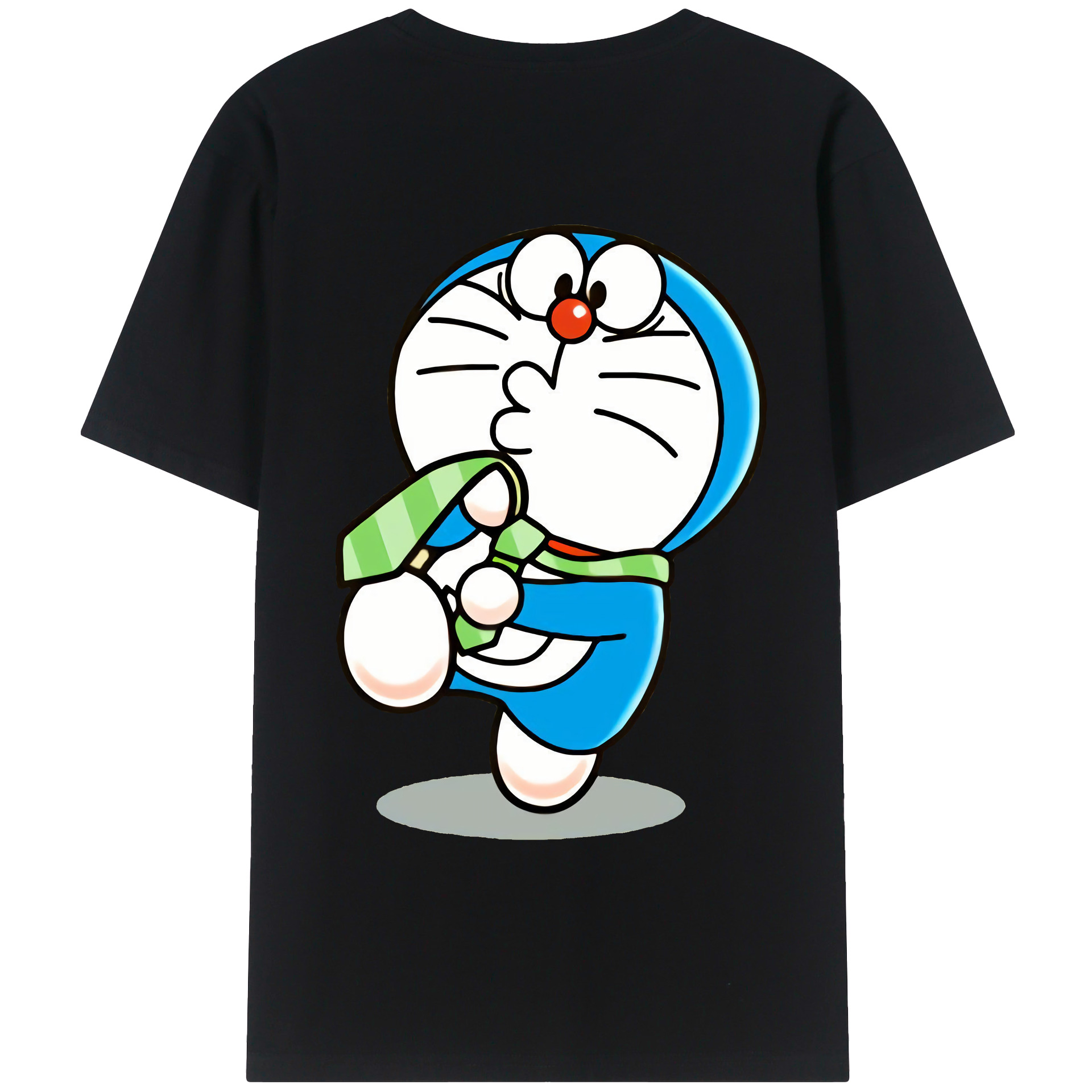 （画像用） ドラえもん Doraemon 綿100％ メンズ半袖Tシャツ（バックプリント） 通気性