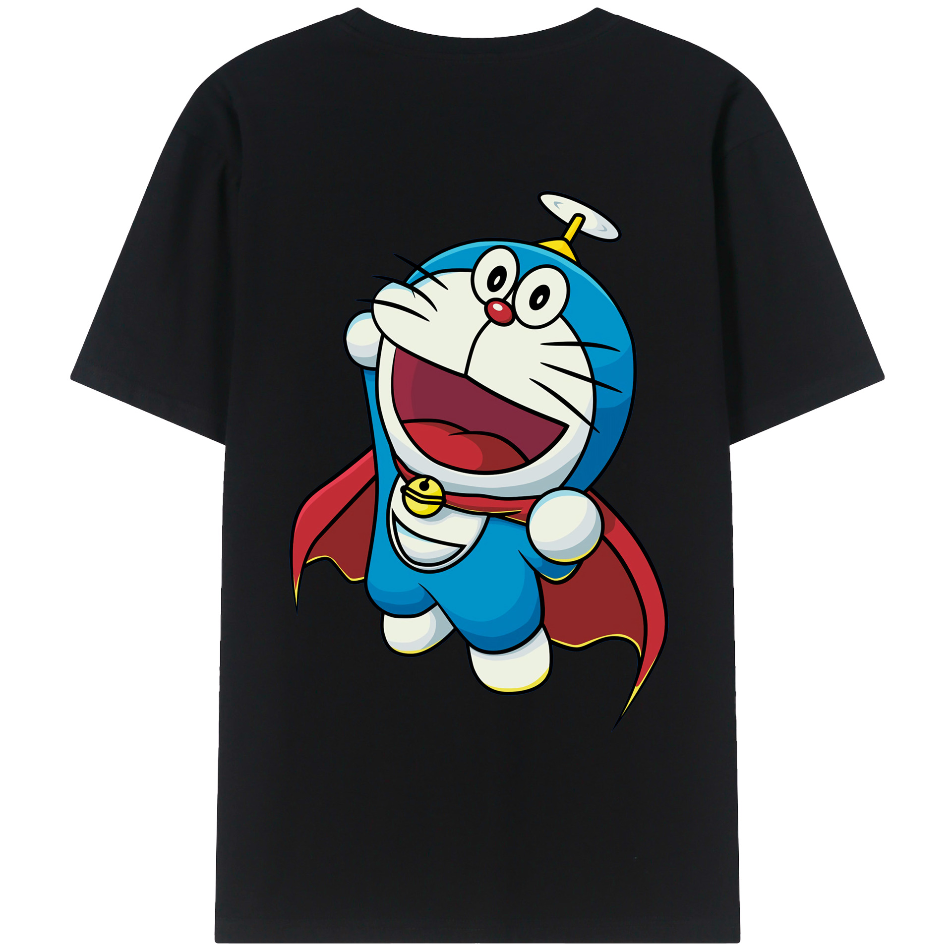 （画像用） ドラえもん Doraemon 綿100％ メンズ半袖Tシャツ（バックプリント） 通気性