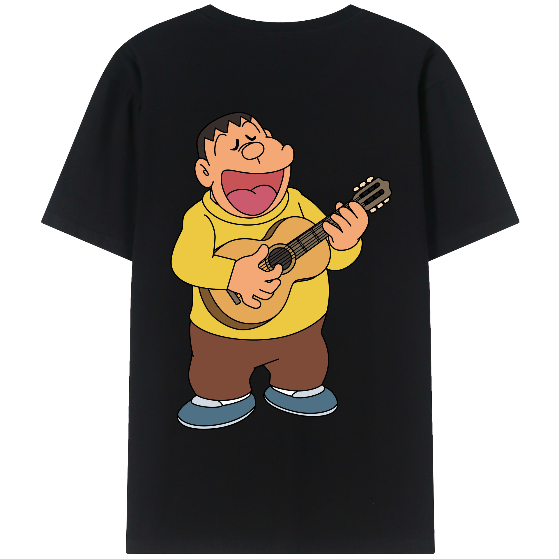（画像用） ドラえもん 剛田武 Doraemon Gouta Takeshi 綿100％ メンズ半袖Tシャツ（バックプリント） 通気性