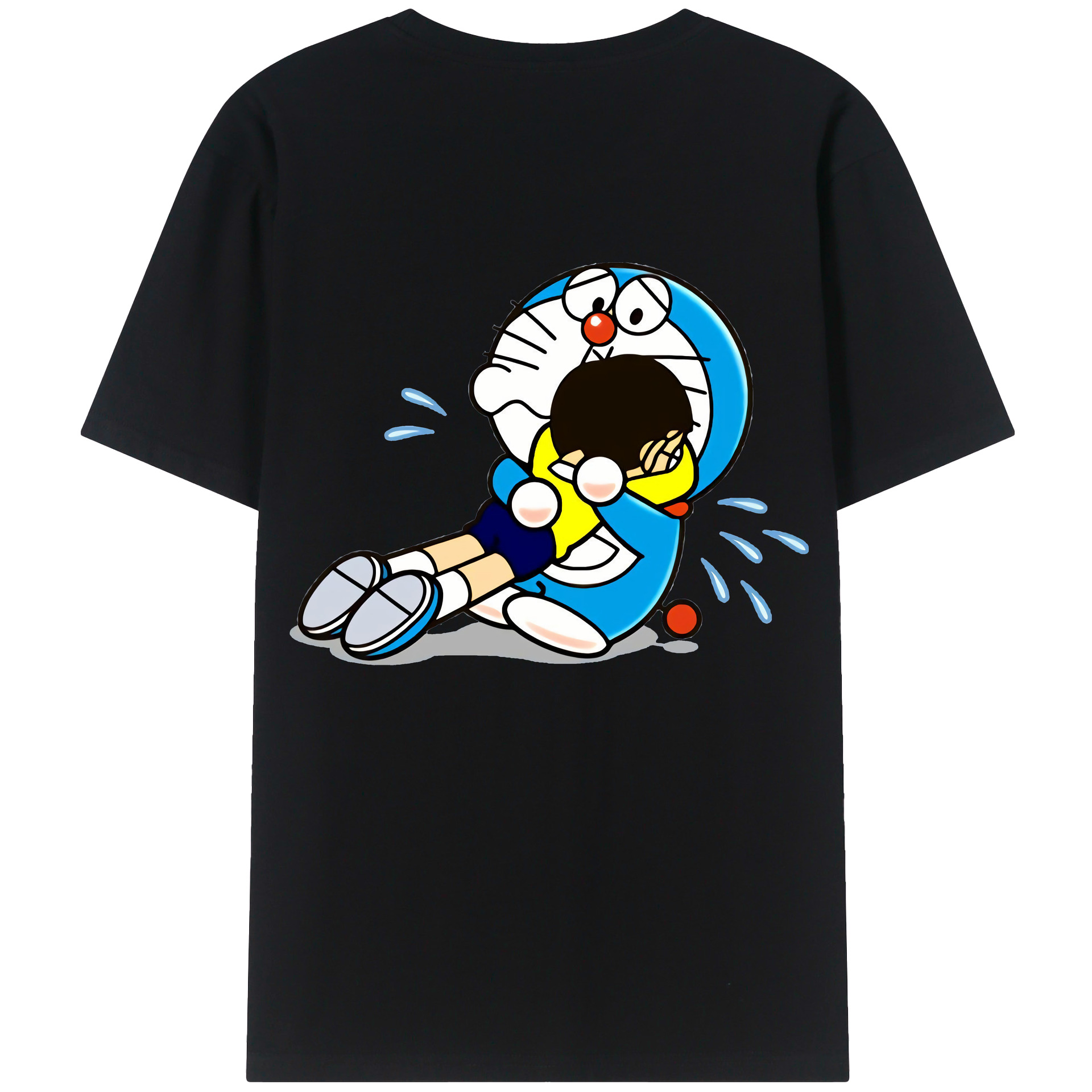 （画像用） ドラえもん Doraemon 綿100％ メンズ半袖Tシャツ（バックプリント） 通気性