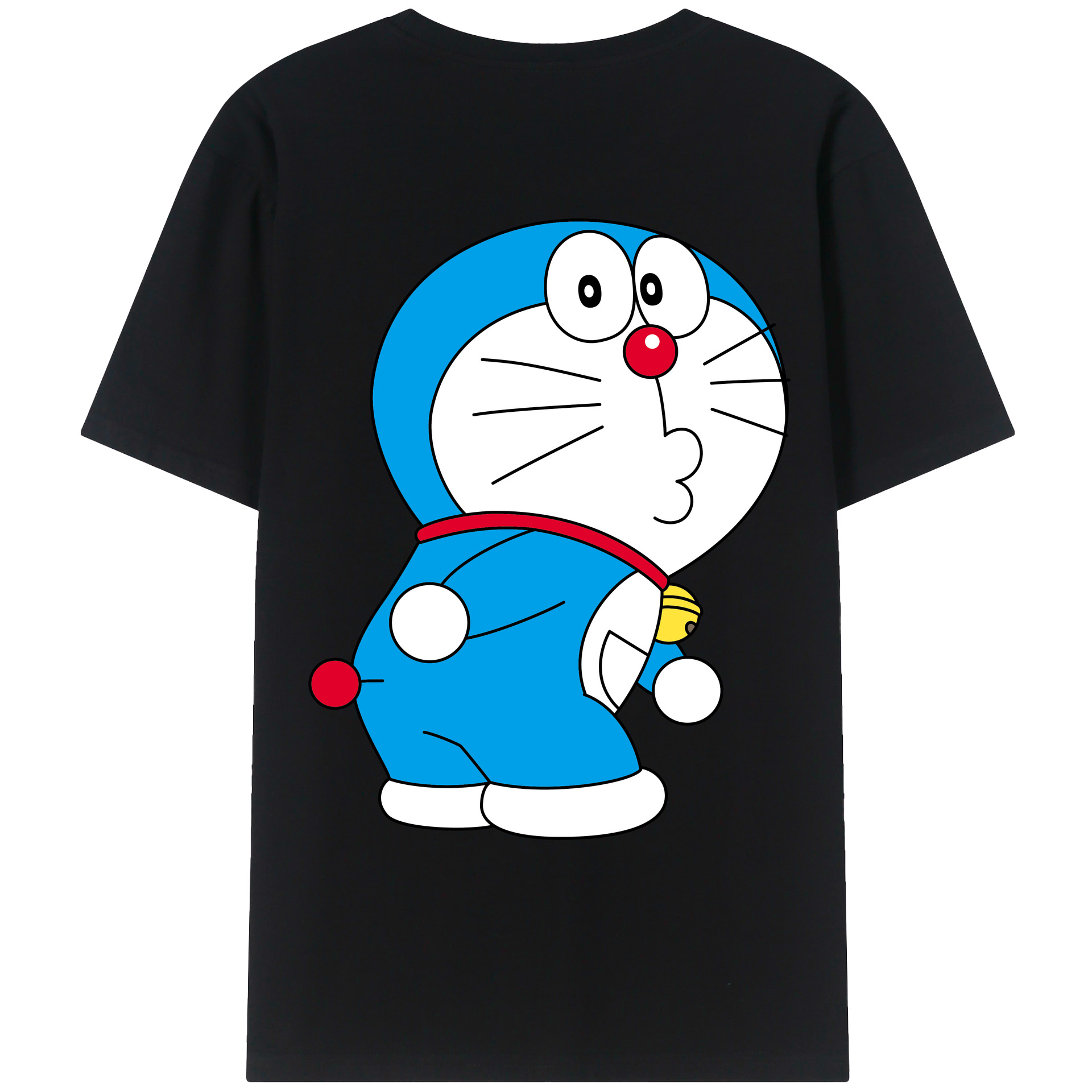 （画像用） ドラえもん Doraemon 綿100％ メンズ半袖Tシャツ（バックプリント） 通気性