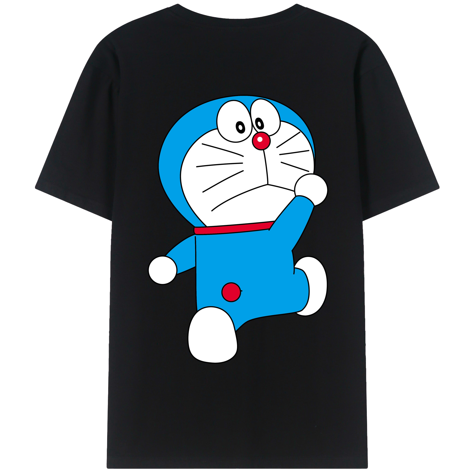 （画像用） ドラえもん Doraemon 綿100％ メンズ半袖Tシャツ（バックプリント） 通気性