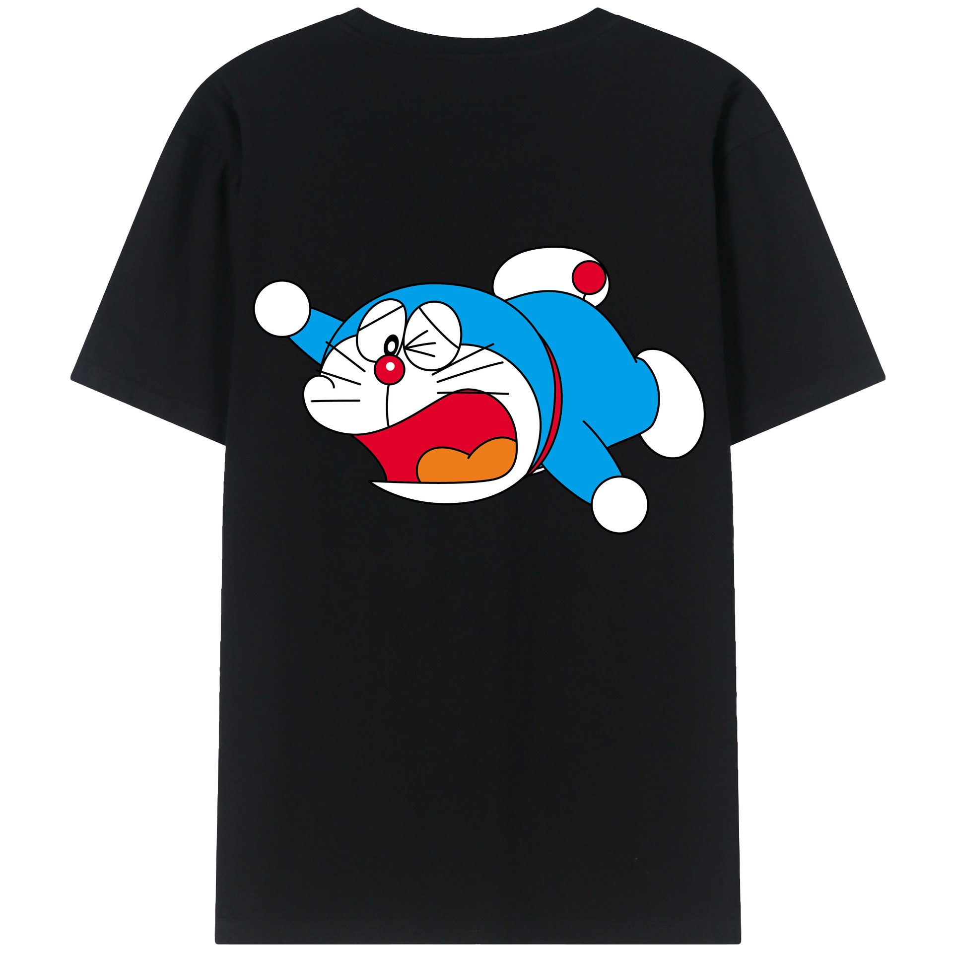 （画像用） ドラえもん Doraemon 綿100％ メンズ半袖Tシャツ（バックプリント） 通気性