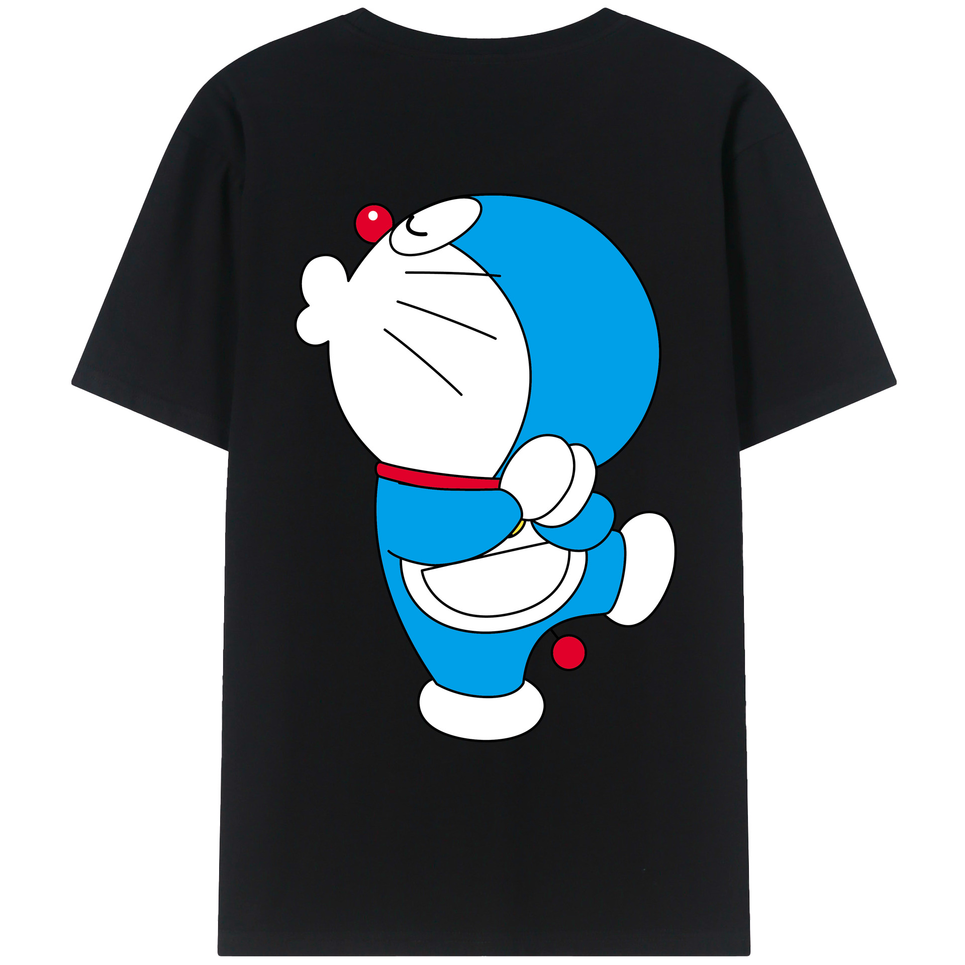 （画像用） ドラえもん Doraemon 綿100％ メンズ半袖Tシャツ（バックプリント） 通気性