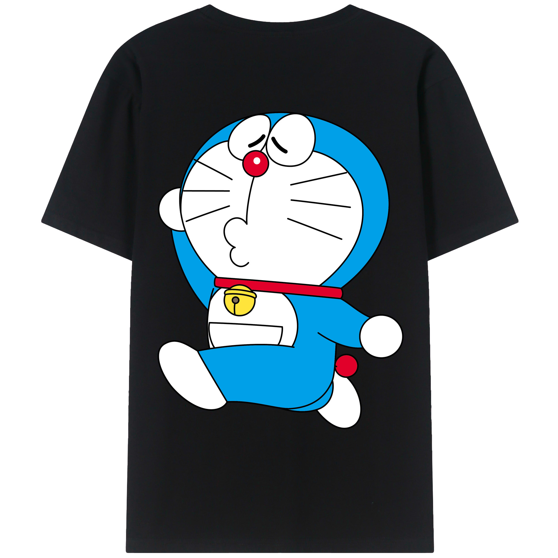 （画像用） ドラえもん Doraemon 綿100％ メンズ半袖Tシャツ（バックプリント） 通気性